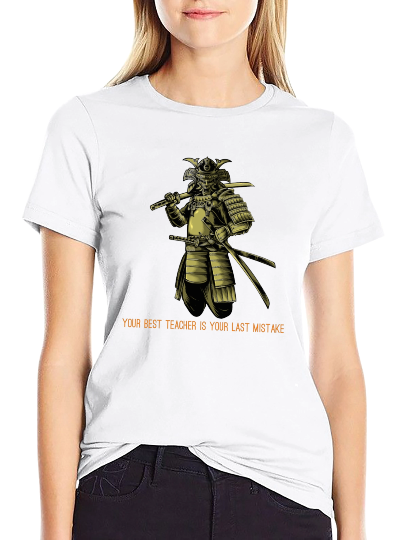 Samurai Wisdom Graphic Tee - Black Cotton Blend