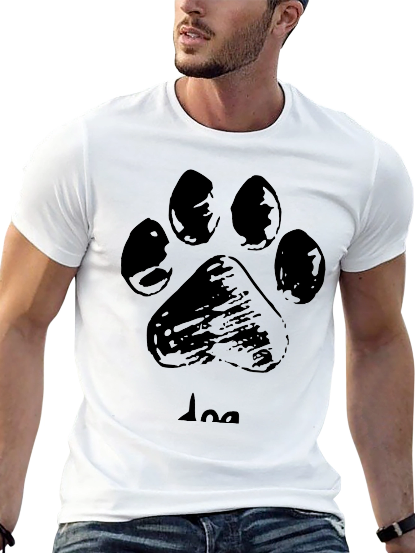 Dog Paw Print Black Graphic Tee