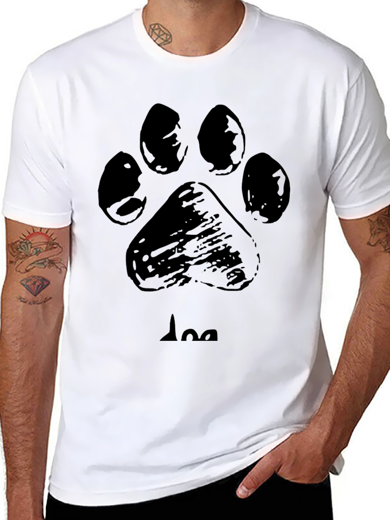 Dog Paw Print Black Graphic Tee