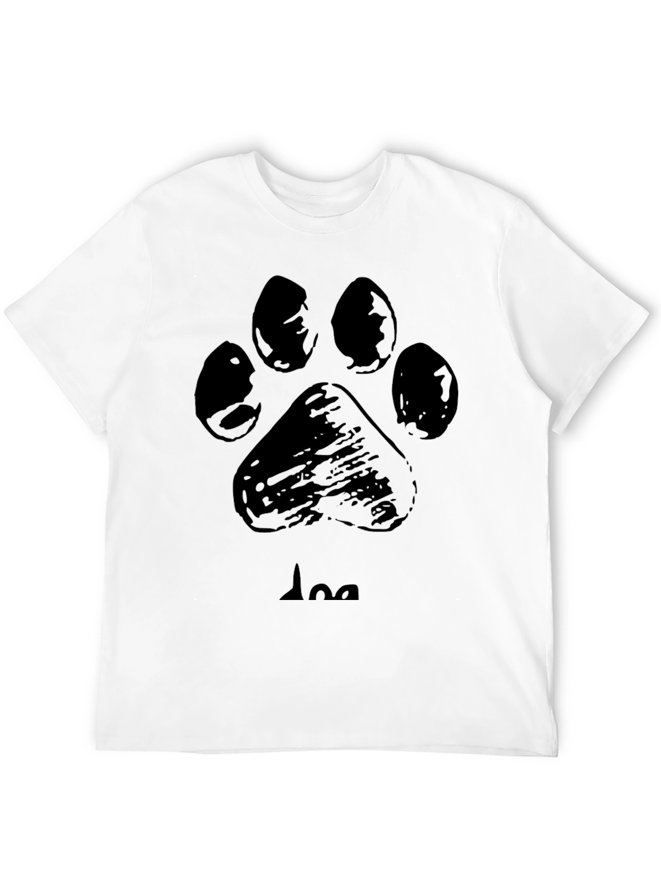 Dog Paw Print Black Graphic Tee
