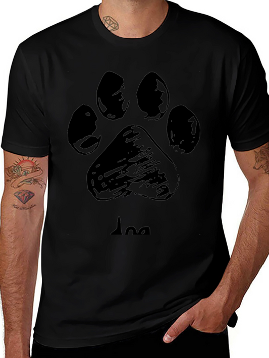 Dog Paw Print Black Graphic Tee