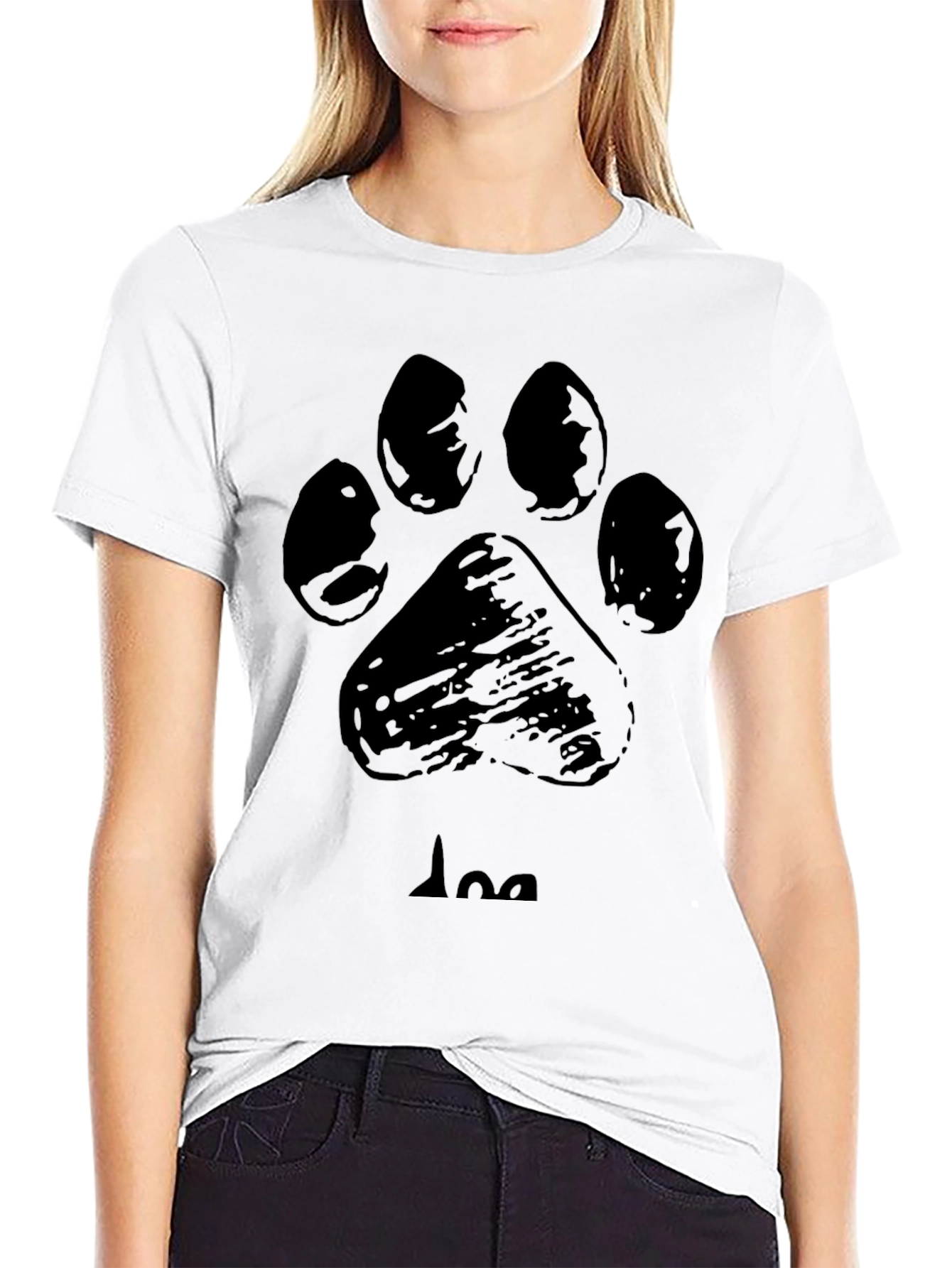 Dog Paw Print Black Graphic Tee