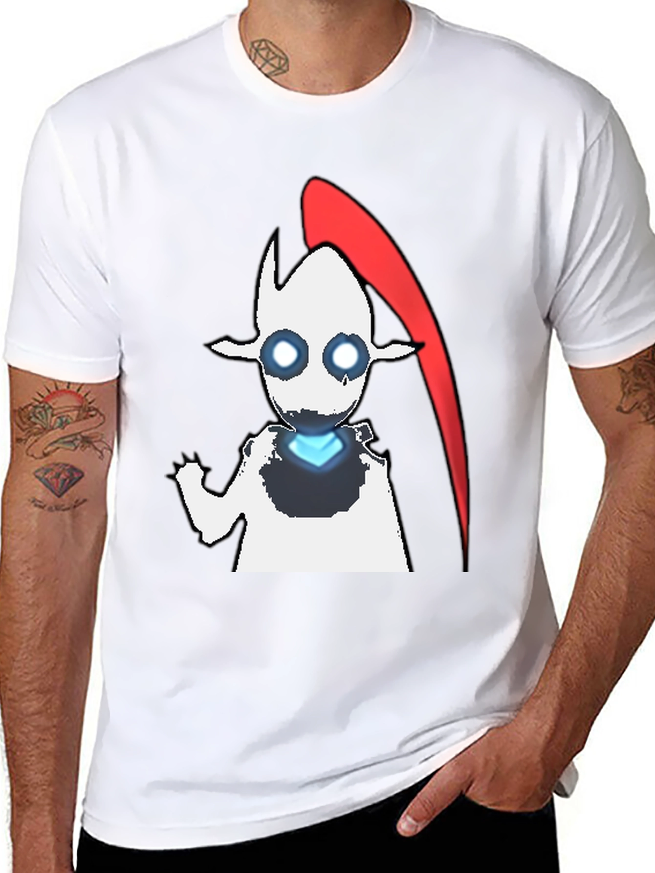Abstract Character Graphic Tee - Black