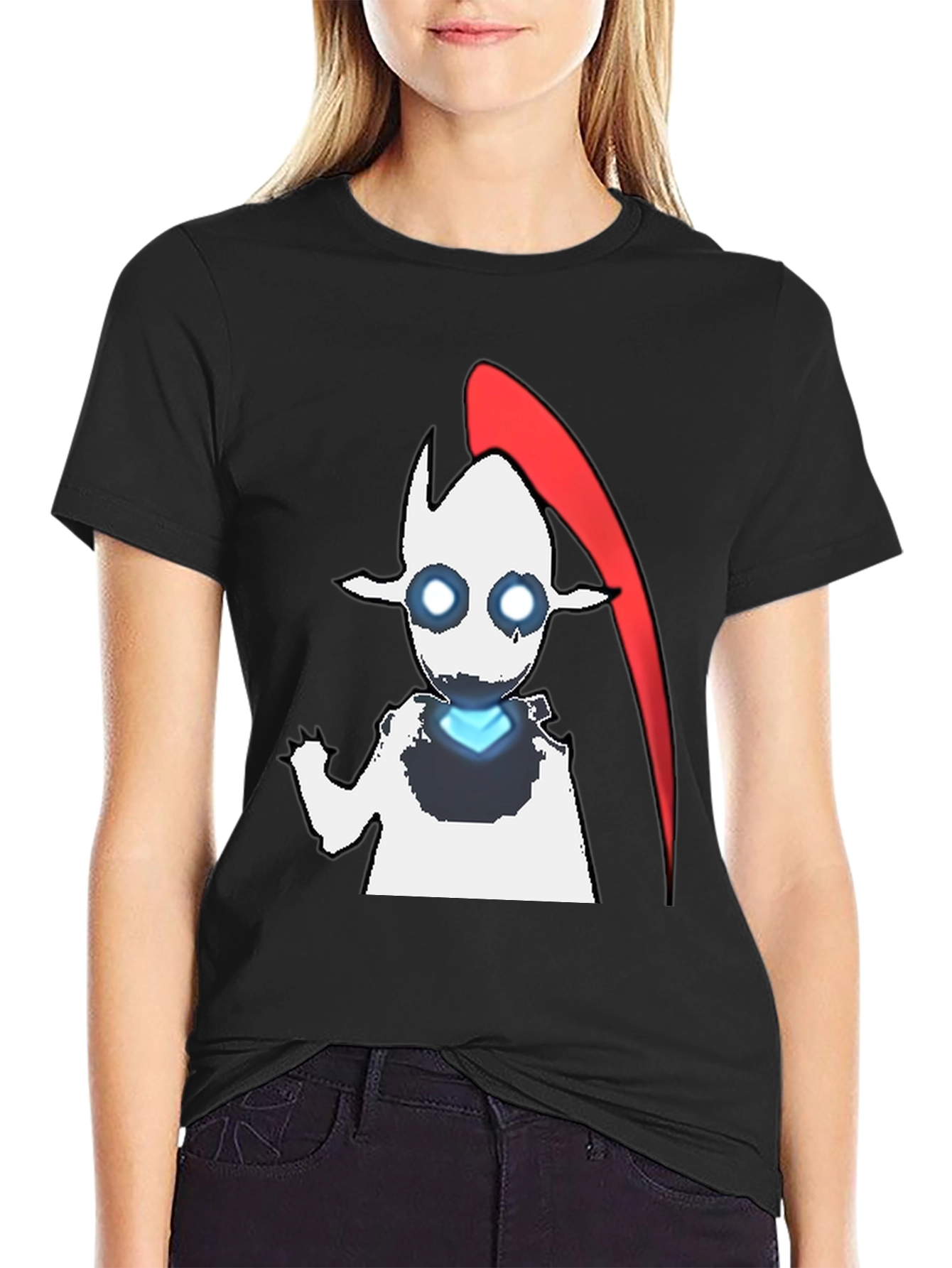 Abstract Character Graphic Tee - Black
