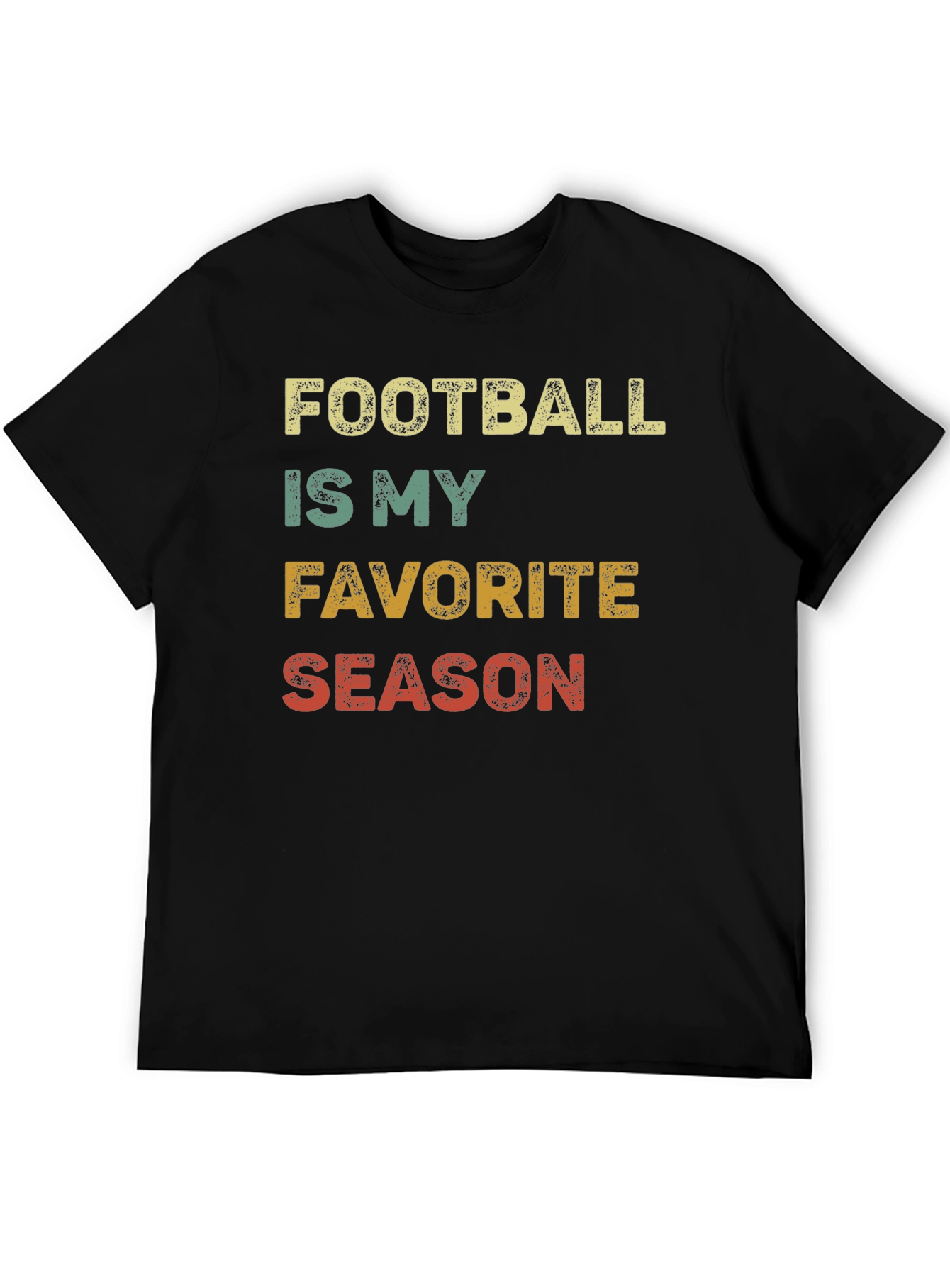 Football Is My Favorite Season Black T-Shirt