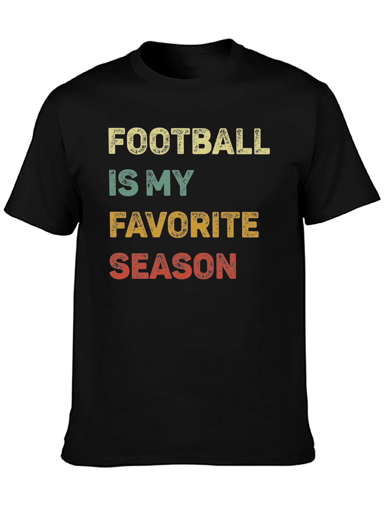 Football Is My Favorite Season Black T-Shirt