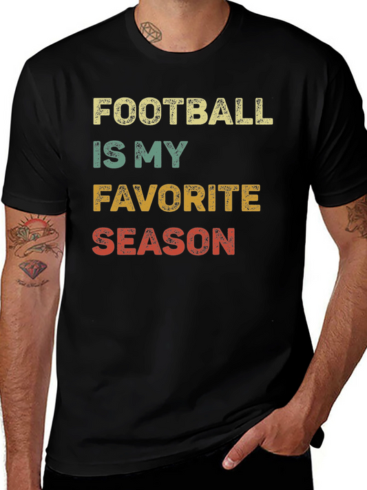 Football Is My Favorite Season Black T-Shirt
