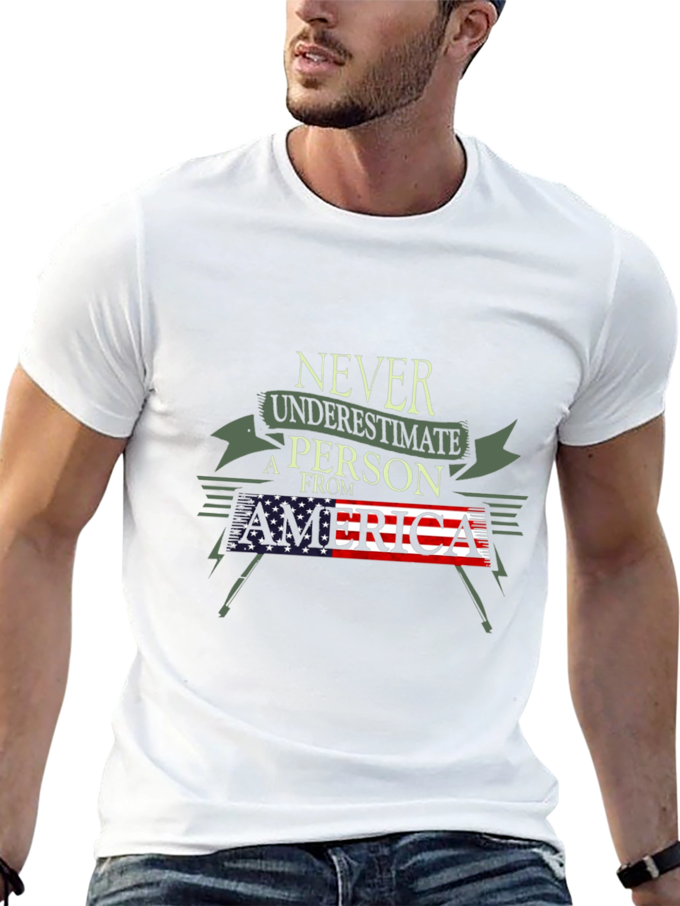 Never Underestimate a Person From America T-Shirt