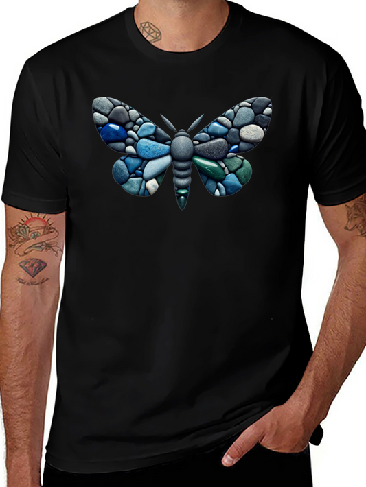 Stone Butterfly Graphic T-Shirt - Stylish Nature Design