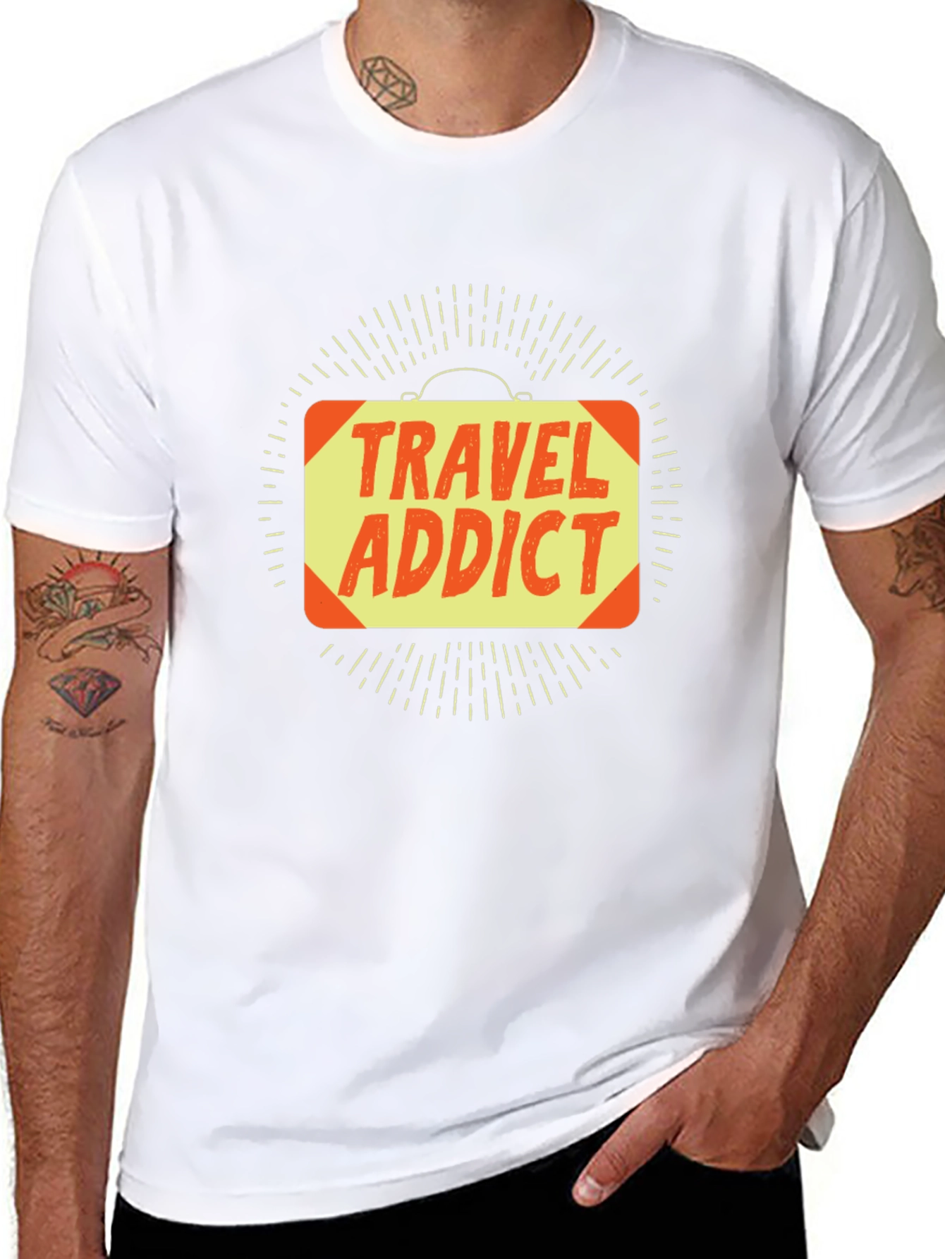 Travel Addict Graphic Tee - Black T-Shirt