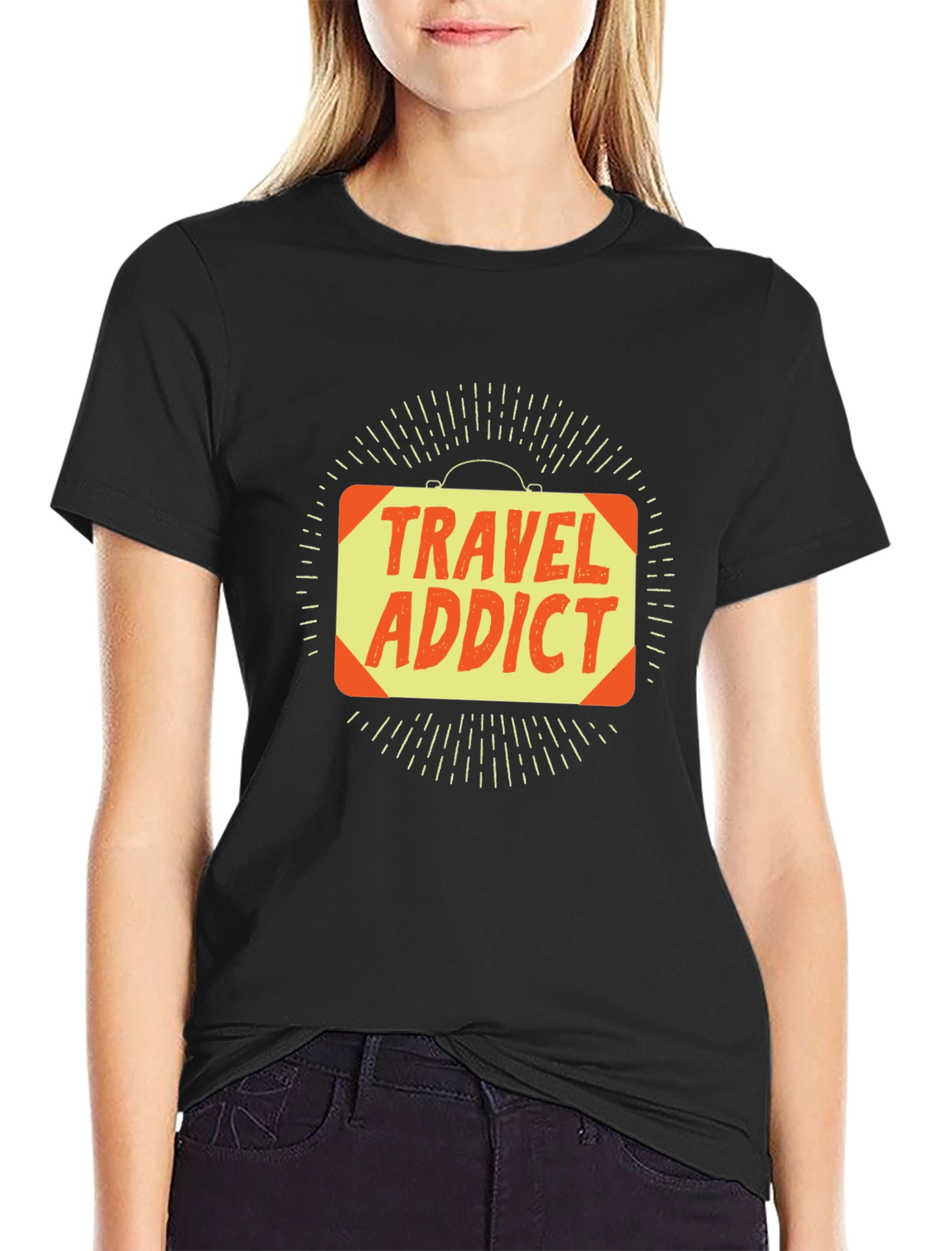 Travel Addict Graphic Tee - Black T-Shirt