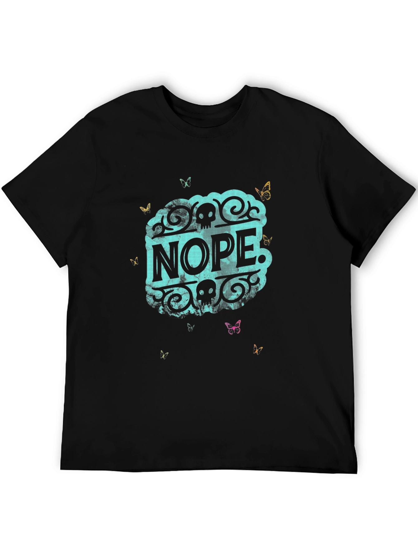 Nope Graphic Print Black T-Shirt