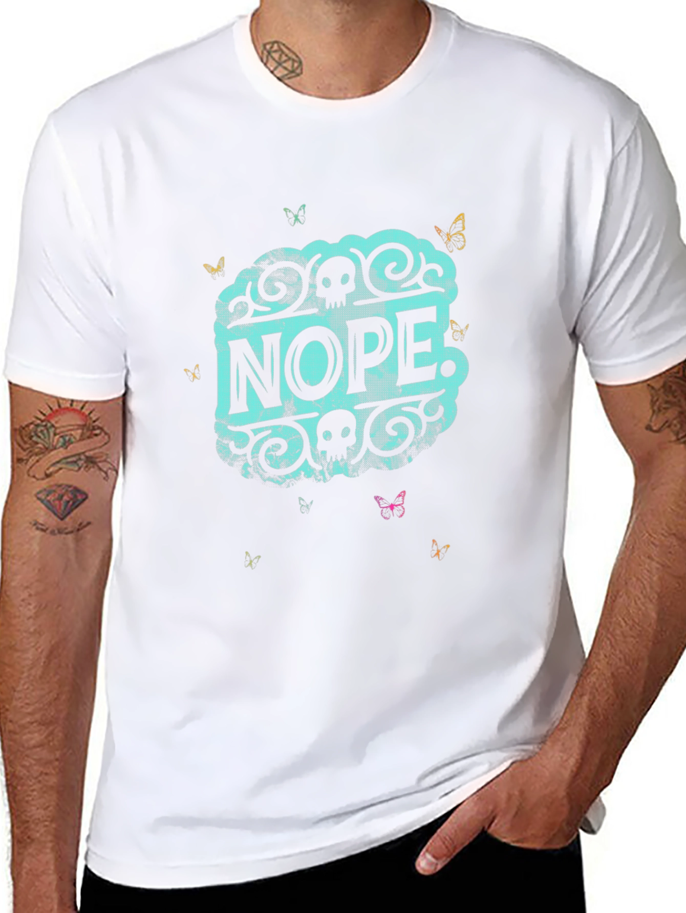 Nope Graphic Print Black T-Shirt