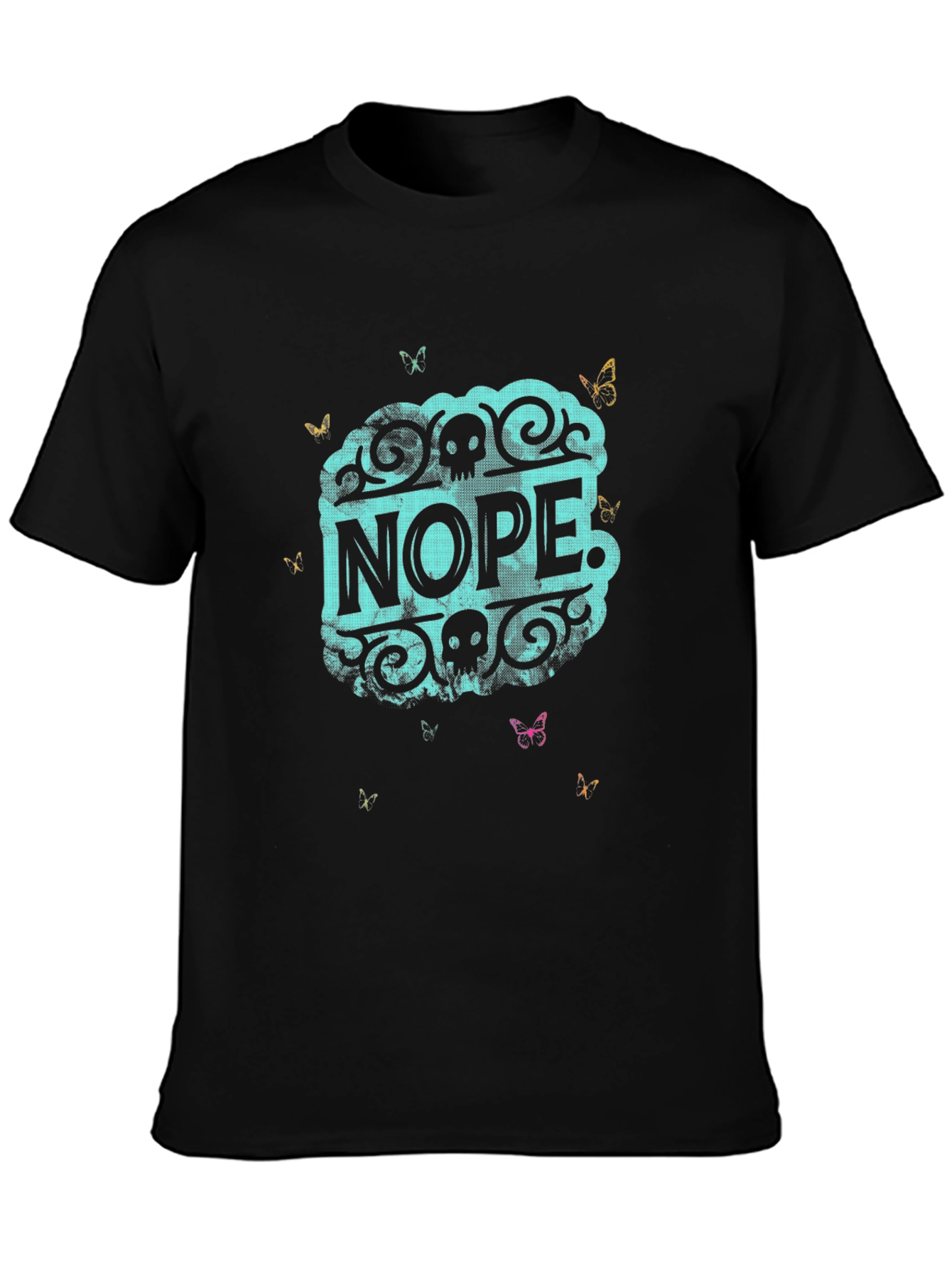 Nope Graphic Print Black T-Shirt