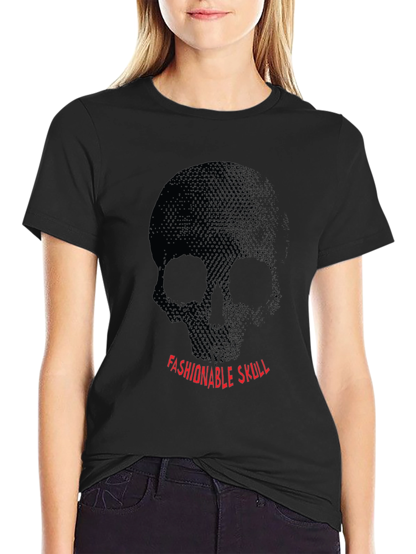 Fashionable Skull Graphic Black T-Shirt