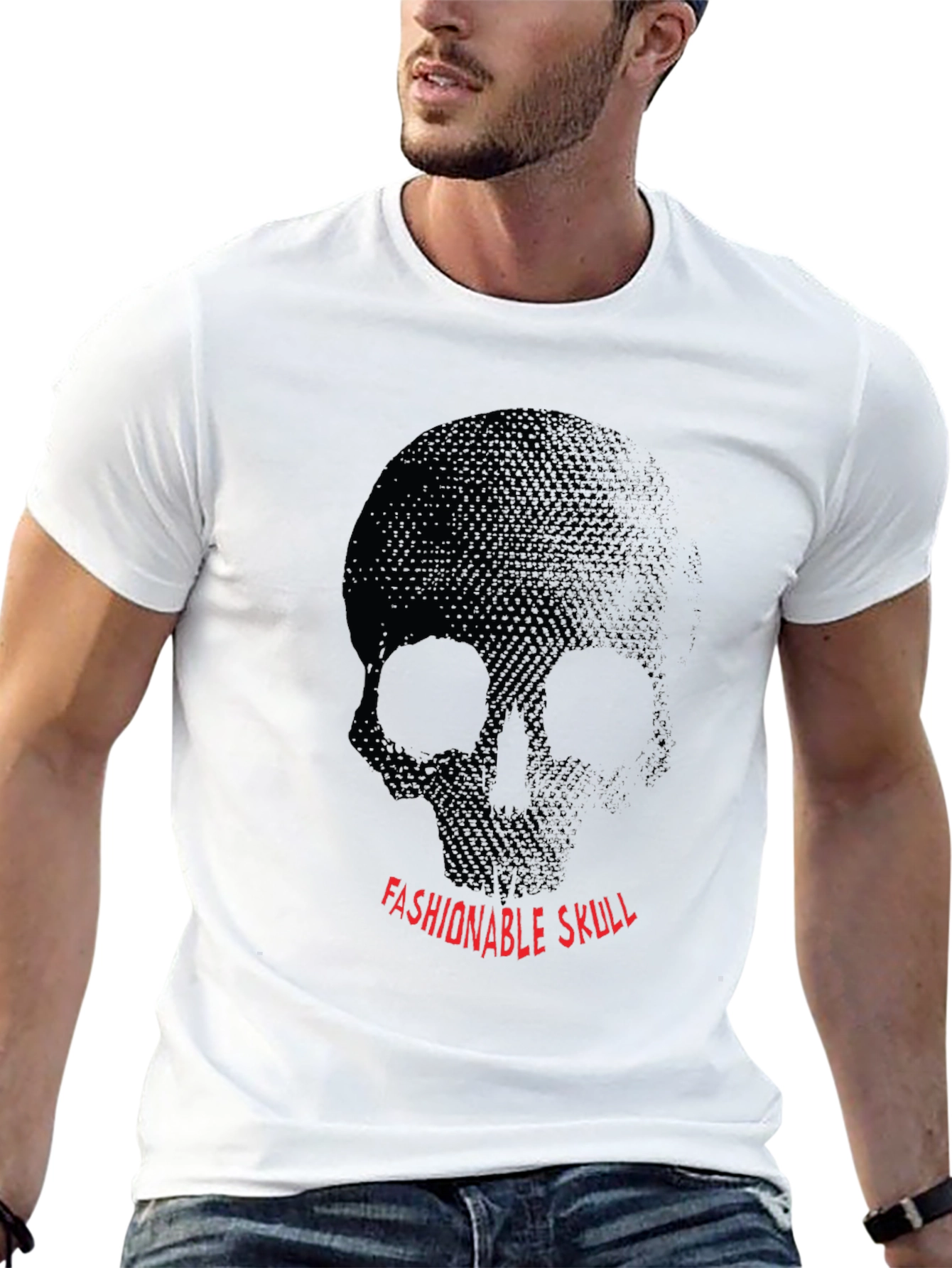 Fashionable Skull Graphic Black T-Shirt