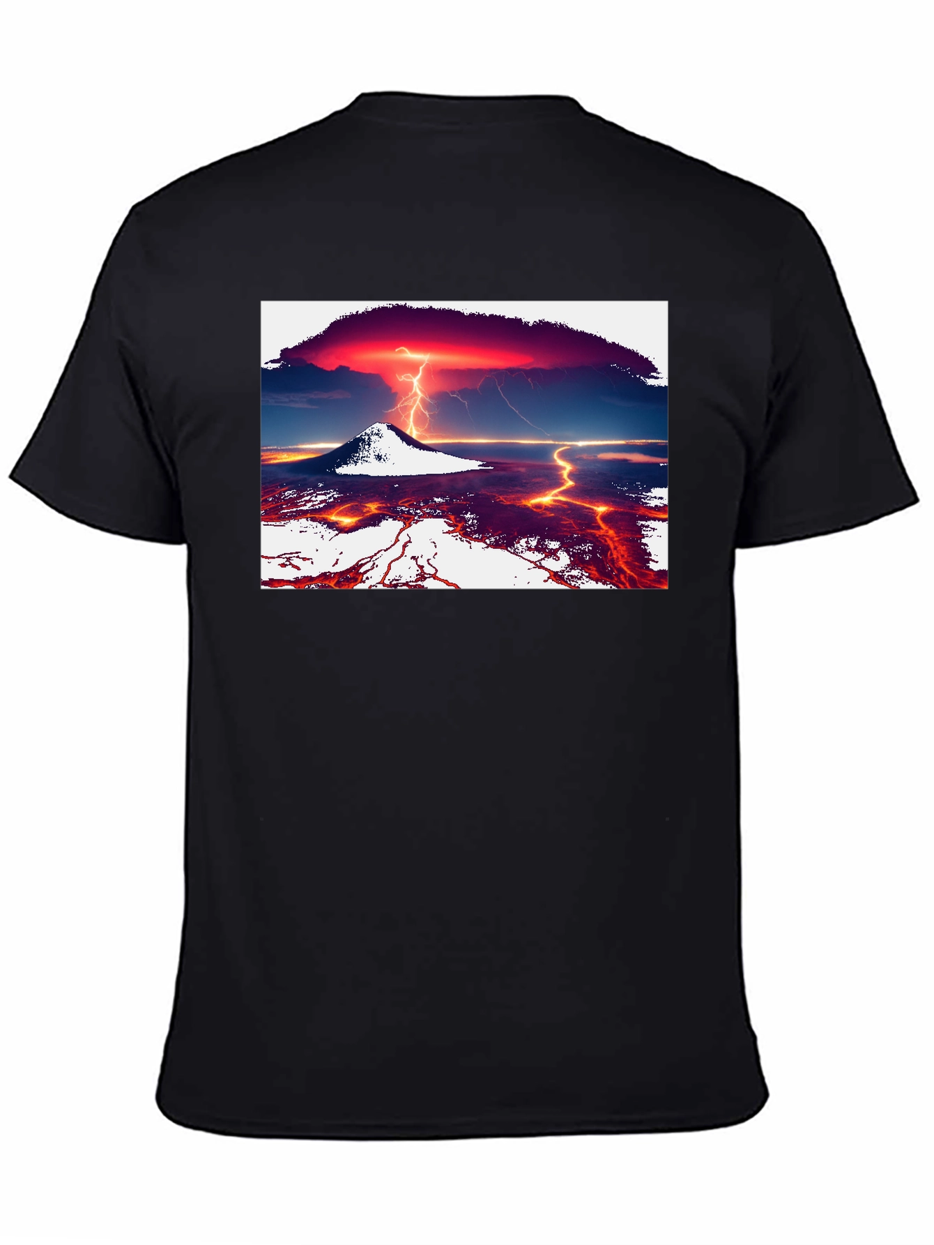 Volcano Lightning Graphic Tee - Black