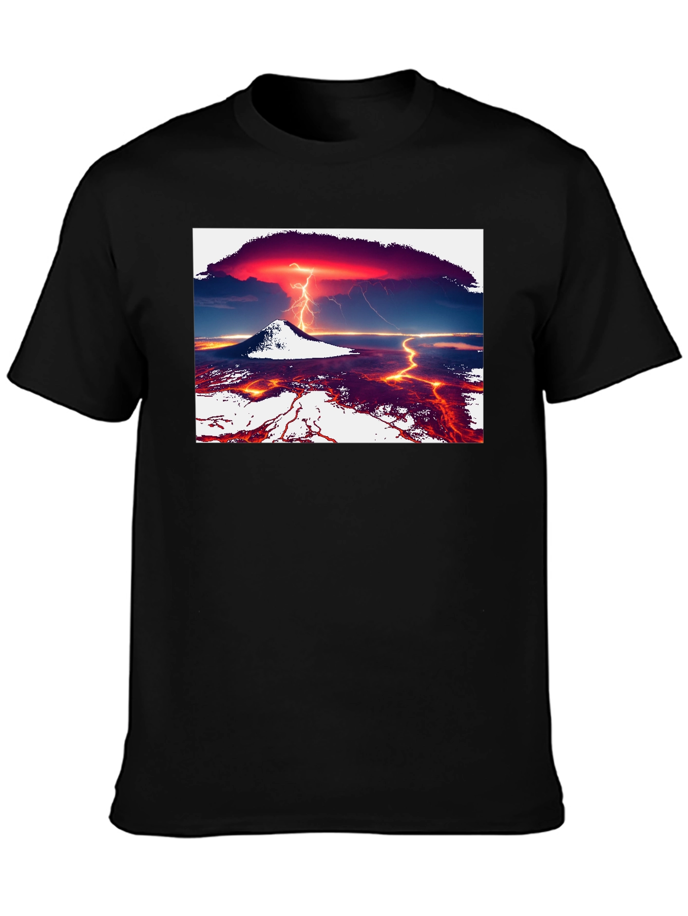 Volcano Lightning Graphic Tee - Black