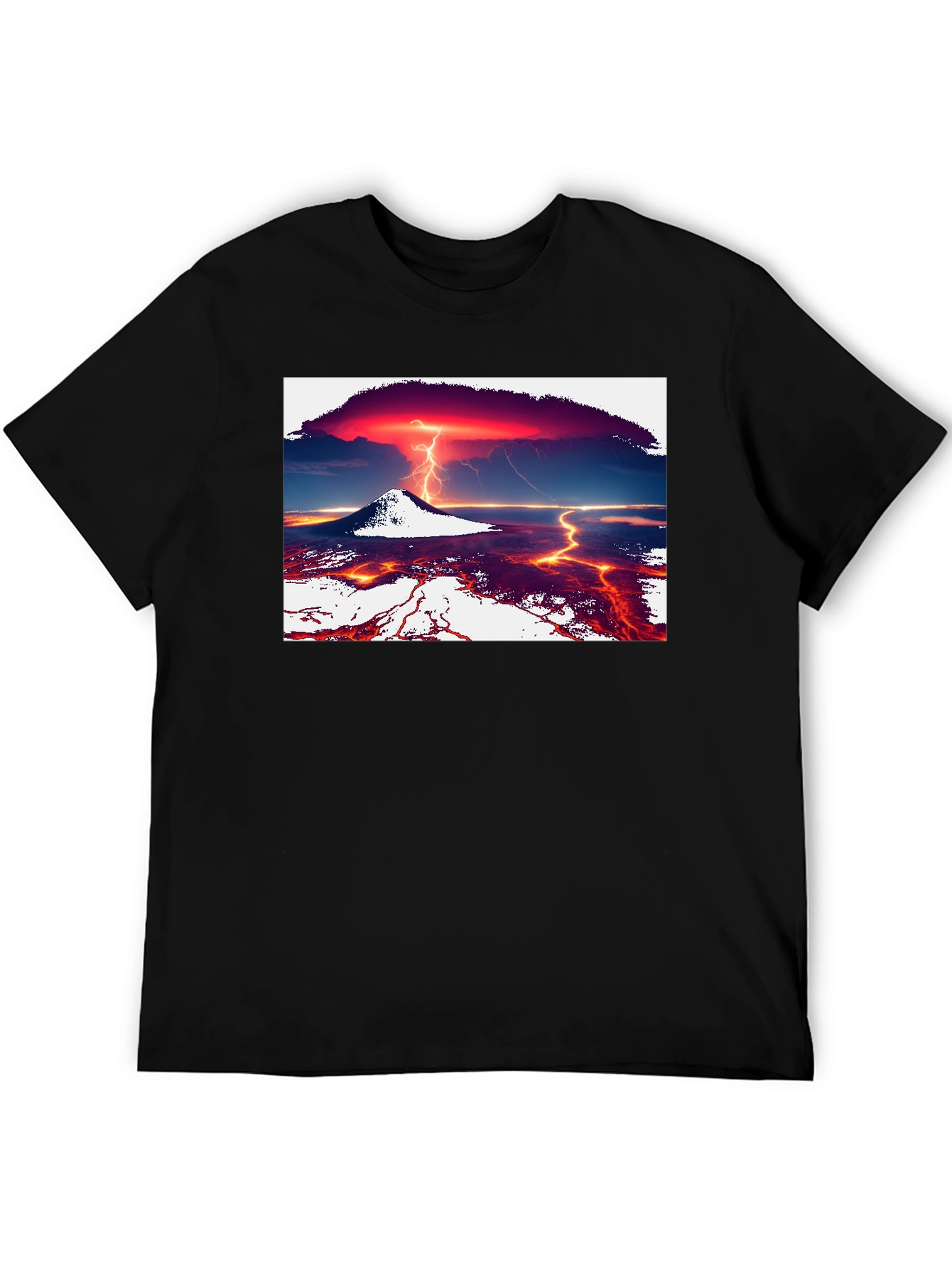 Volcano Lightning Graphic Tee - Black