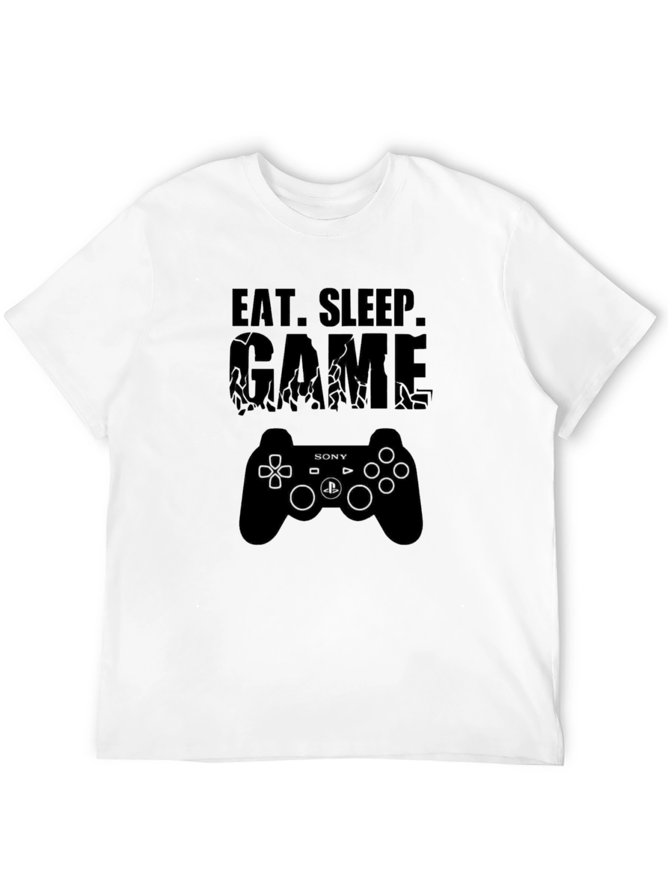 Eat Sleep Game Black T-Shirt PlayStation Gamer