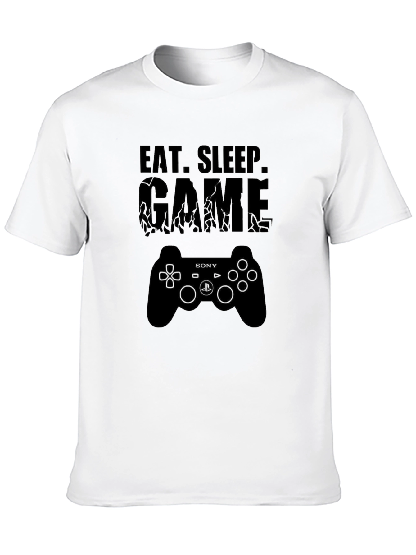 Eat Sleep Game Black T-Shirt PlayStation Gamer