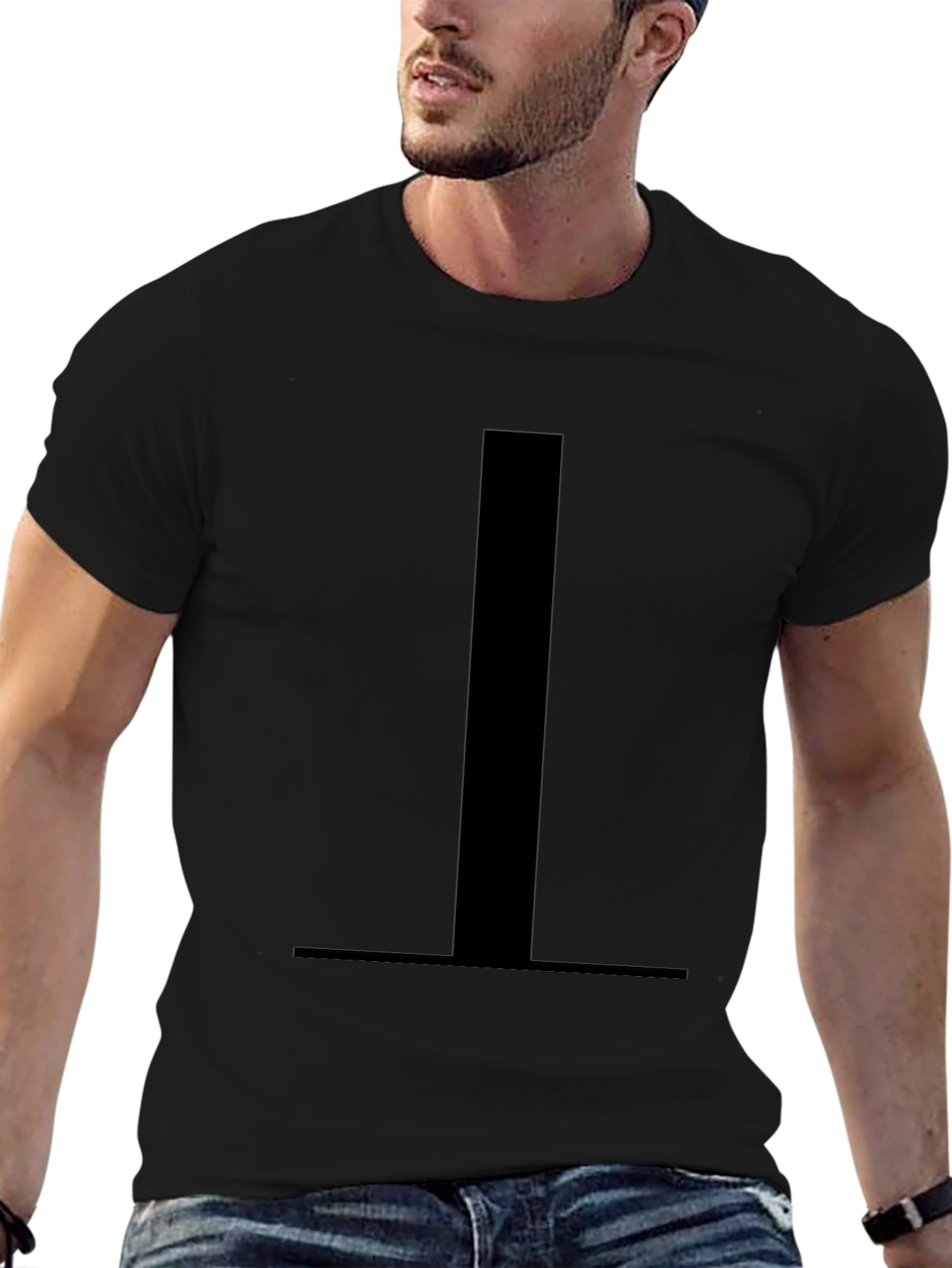 Minimalist Black T-Shirt with Bold Graphic