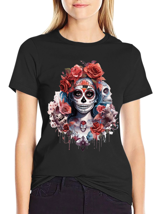Day of the Dead Skull Graphic Tee