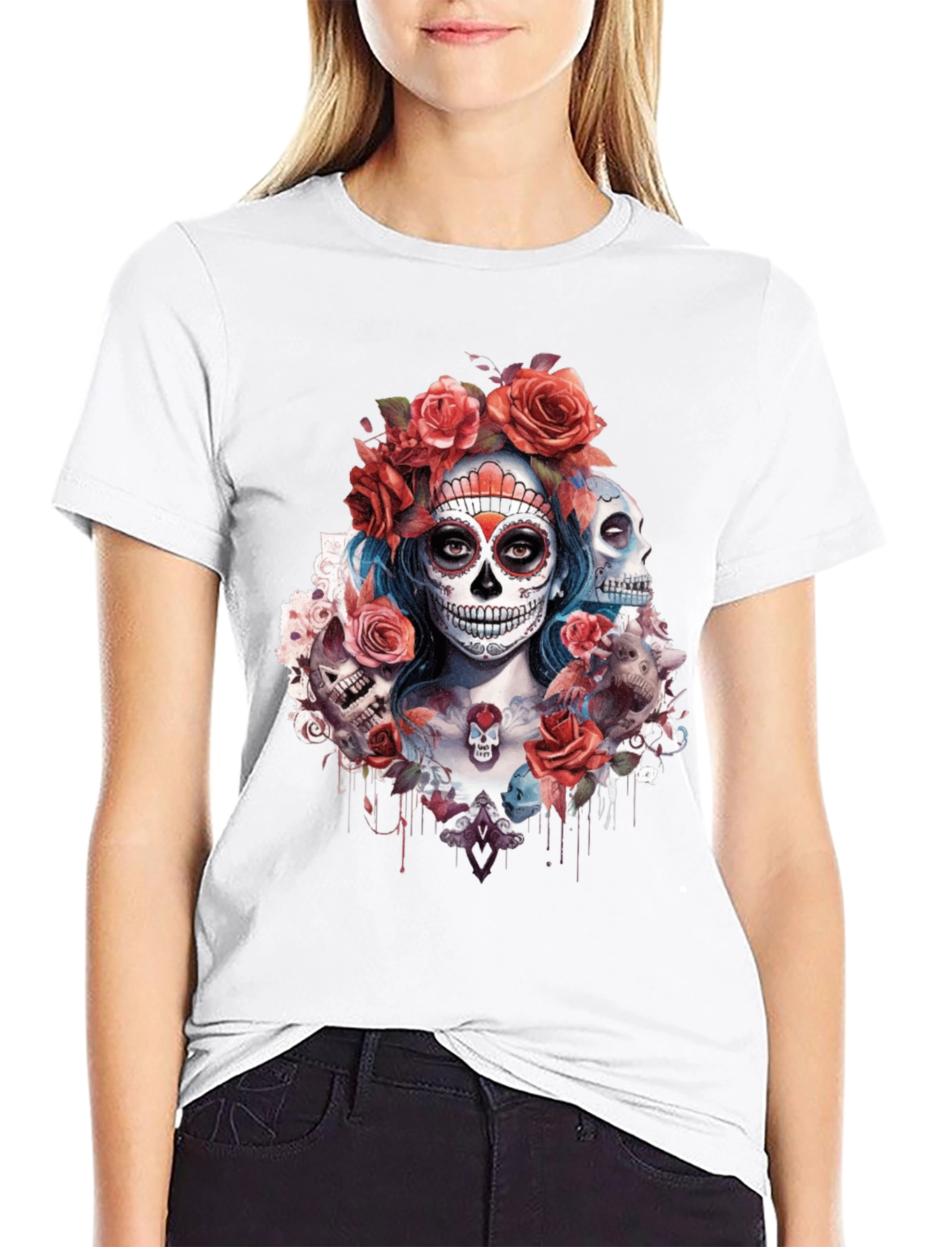 Day of the Dead Skull Graphic Tee