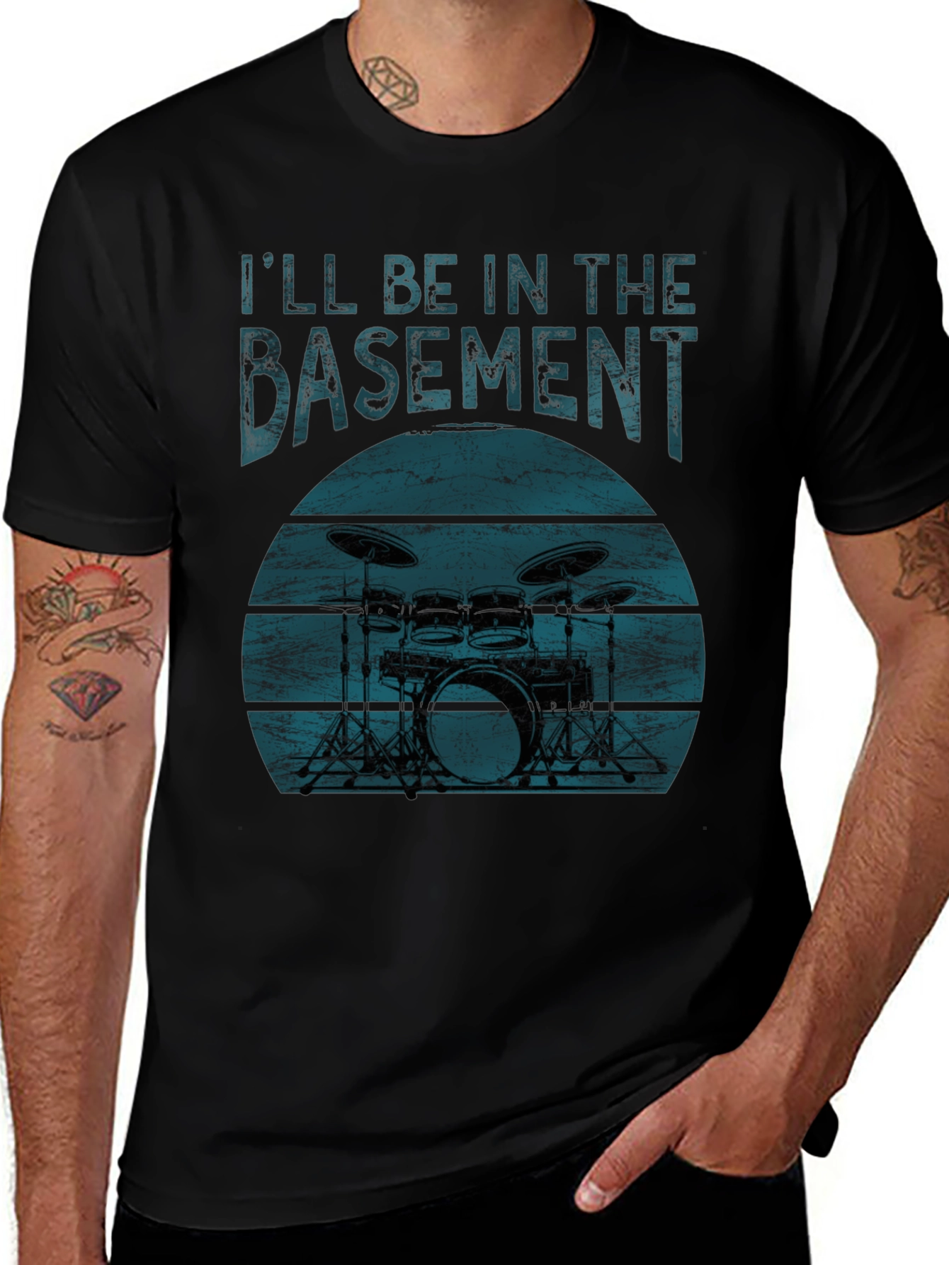 Ill Be In The Basement Drum Set T-Shirt