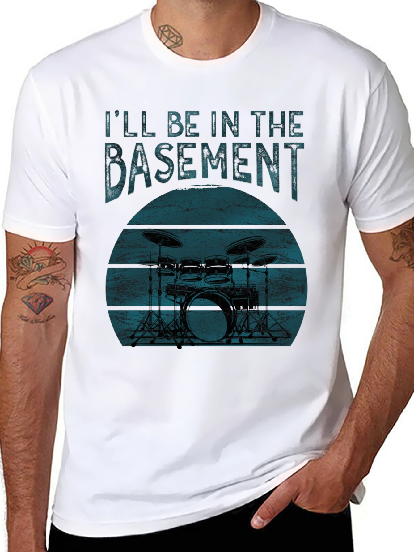 Ill Be In The Basement Drum Set T-Shirt