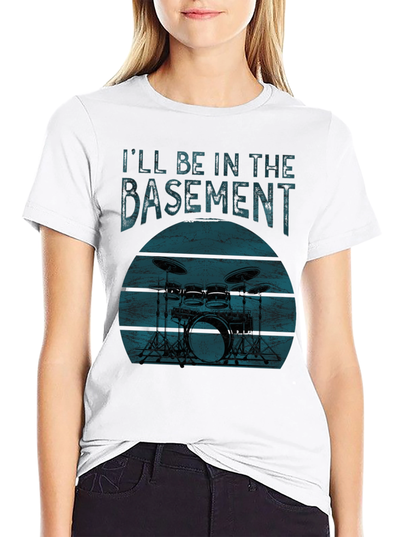 Ill Be In The Basement Drum Set T-Shirt