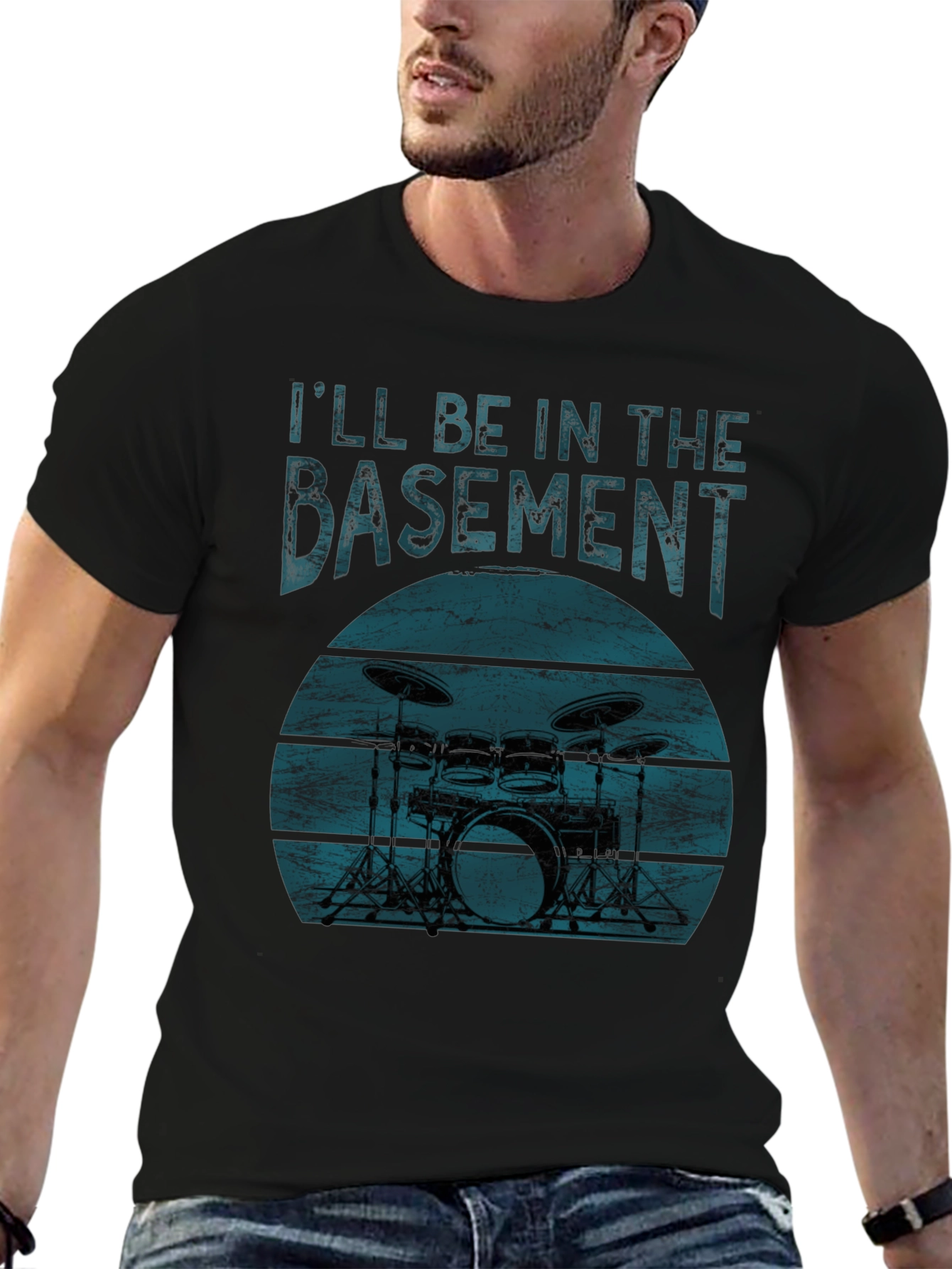 Ill Be In The Basement Drum Set T-Shirt