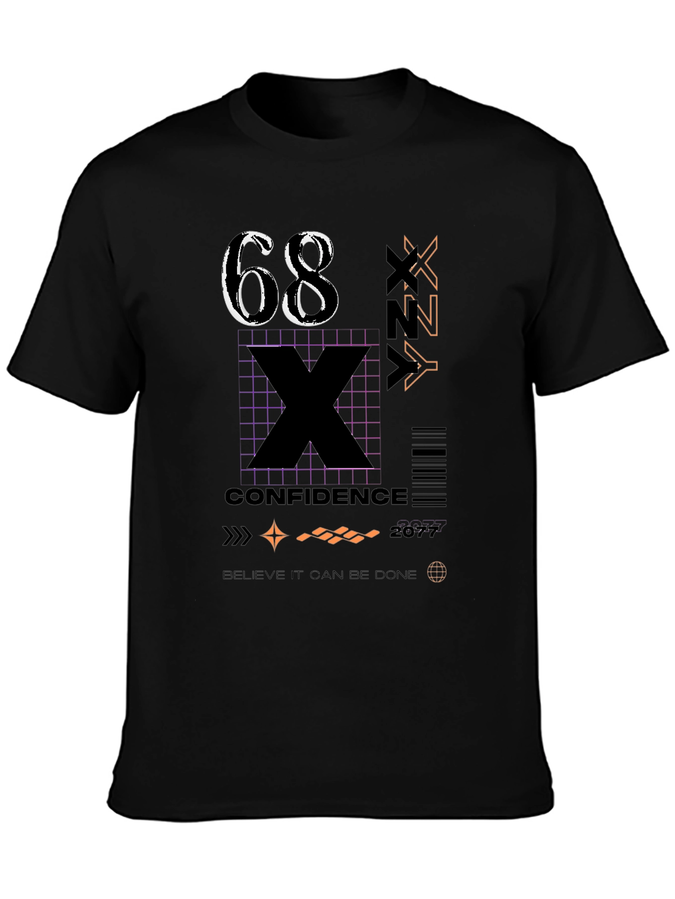 Stylish Graphic Tee: 68 Confidence Believe It!
