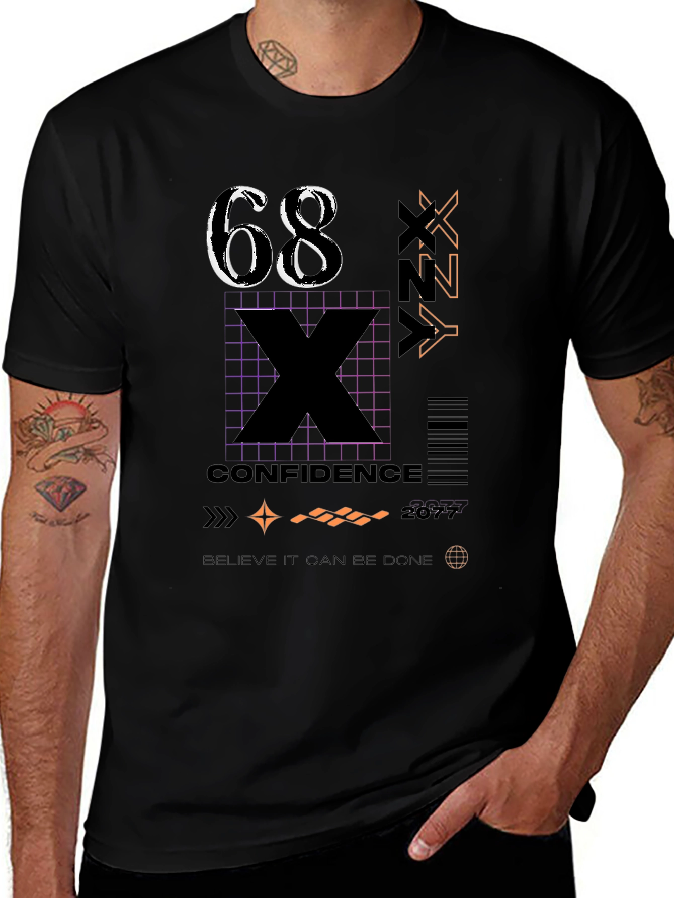 Stylish Graphic Tee: 68 Confidence Believe It!