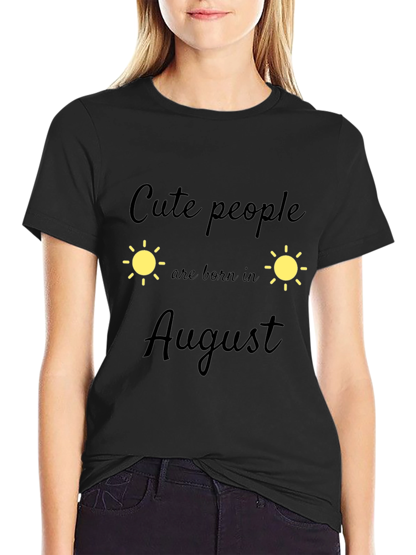 Cute People August Birthday Black T-Shirt