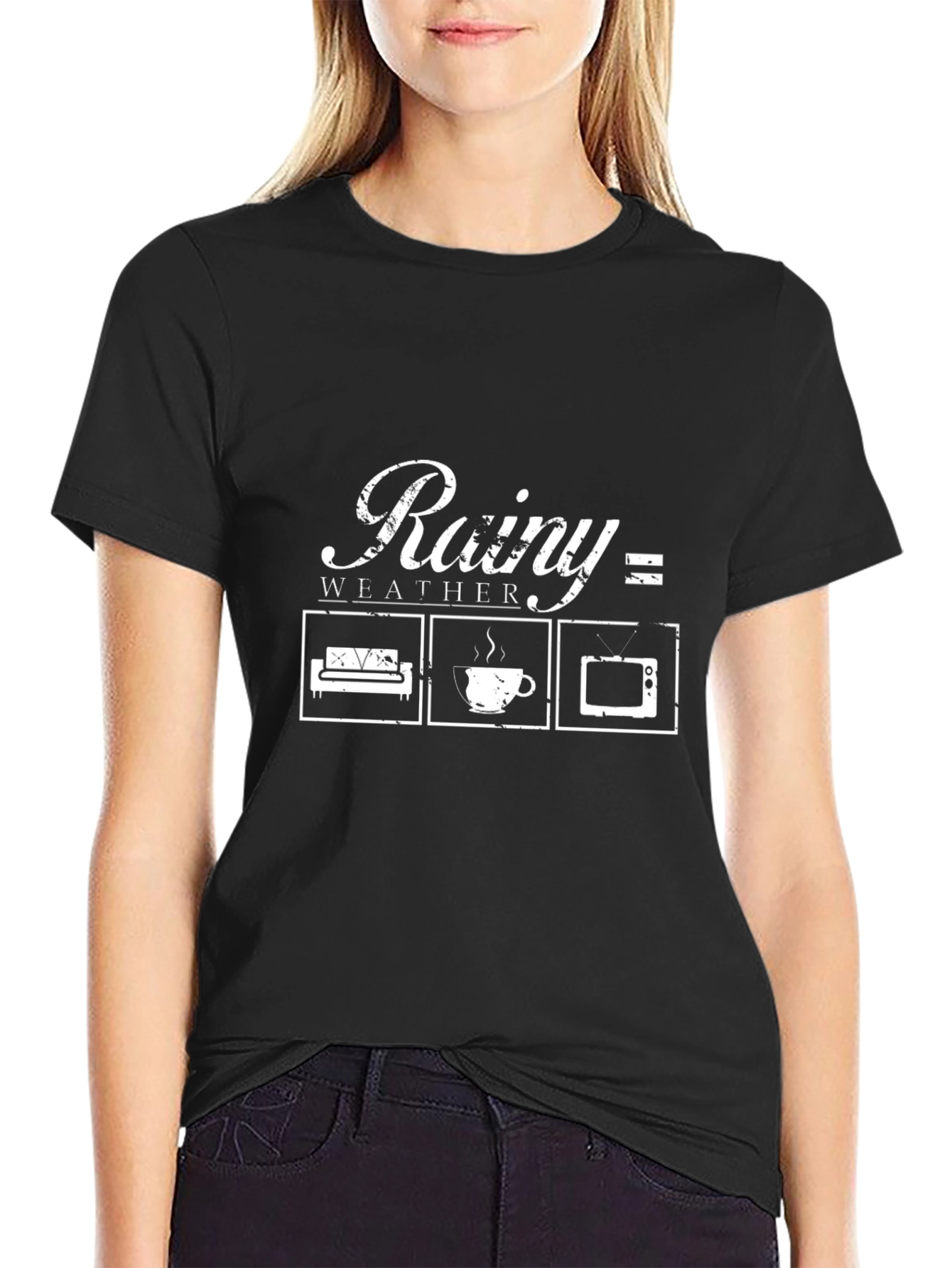 Rainy Weather Comfort Tee - Couch Coffee TV