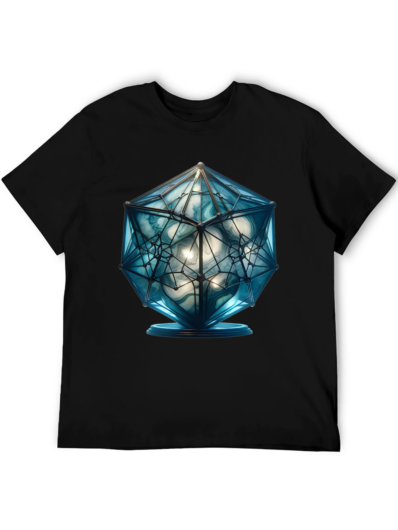 Geometric Blue Orb Graphic Tee