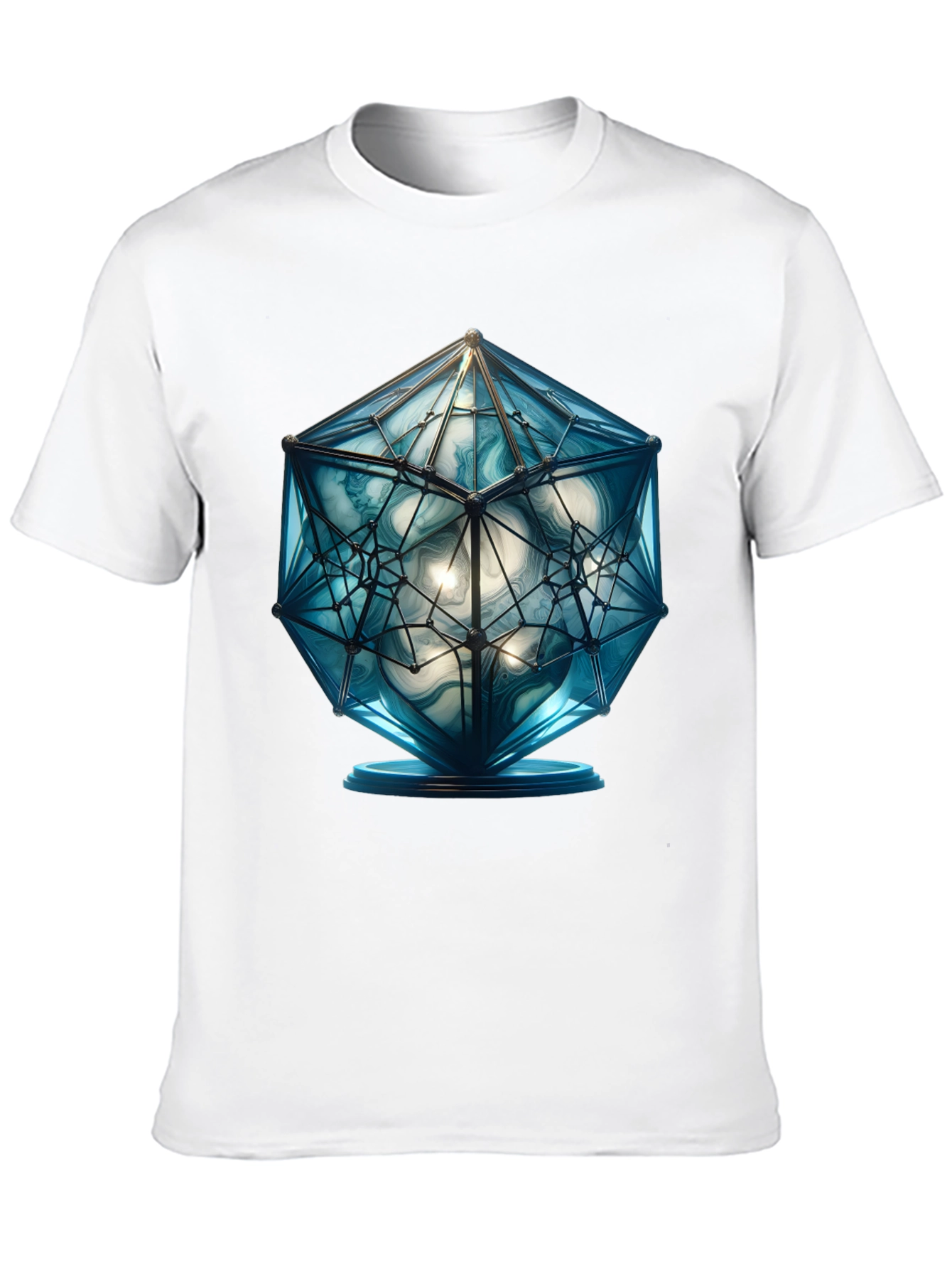 Geometric Blue Orb Graphic Tee