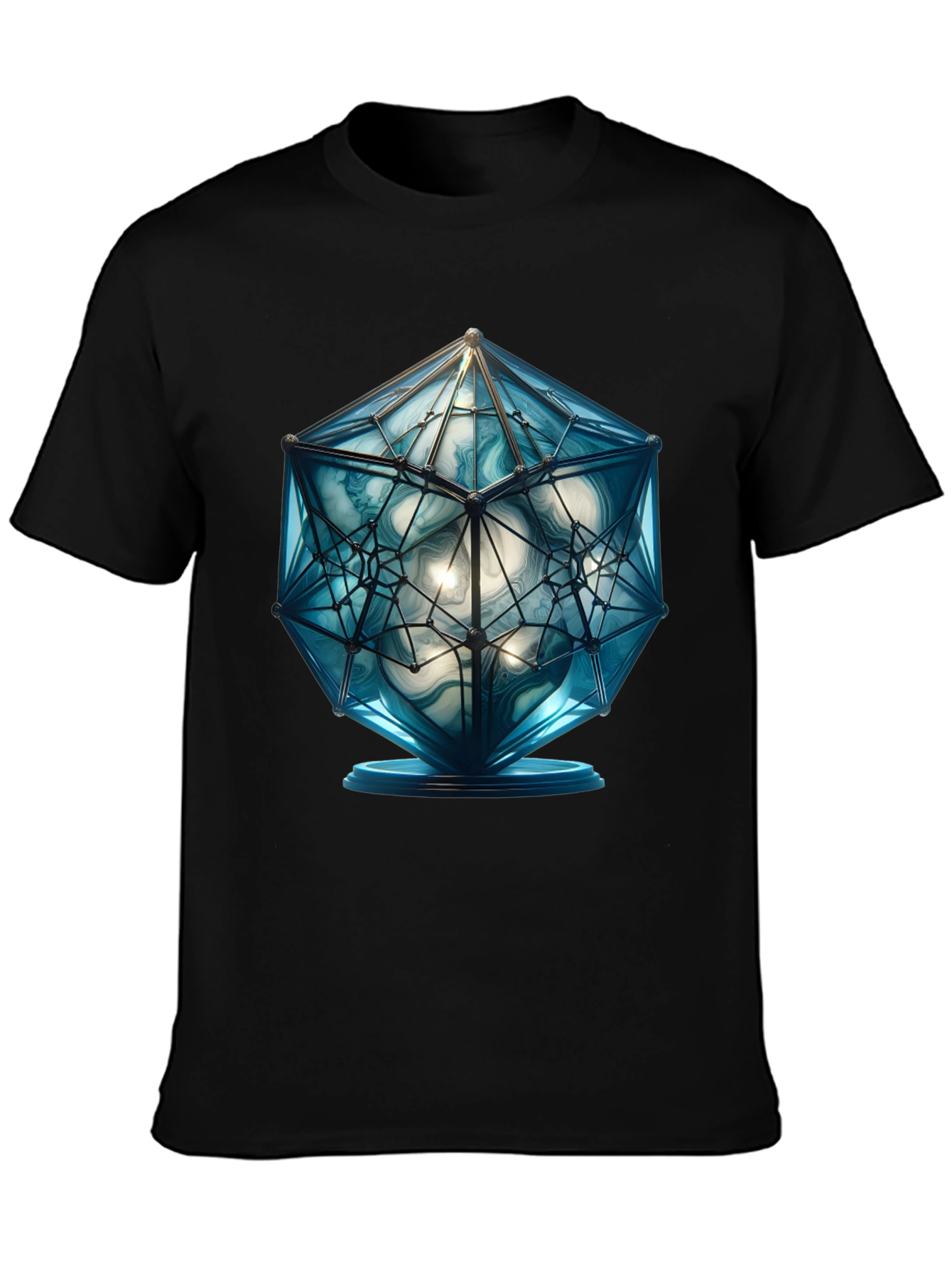 Geometric Blue Orb Graphic Tee