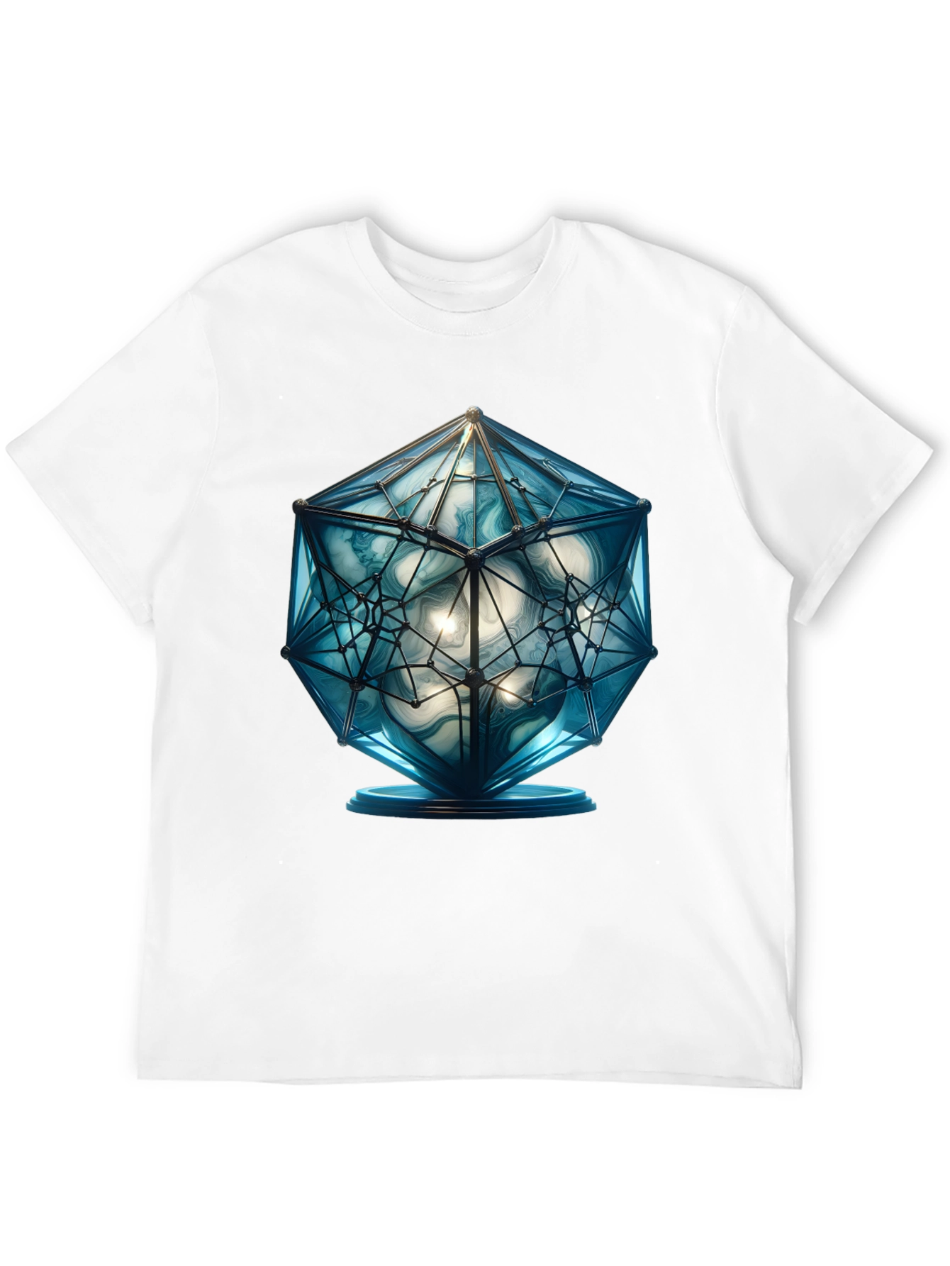 Geometric Blue Orb Graphic Tee