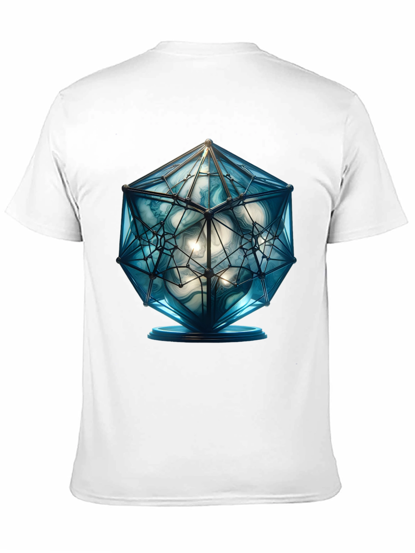 Geometric Blue Orb Graphic Tee