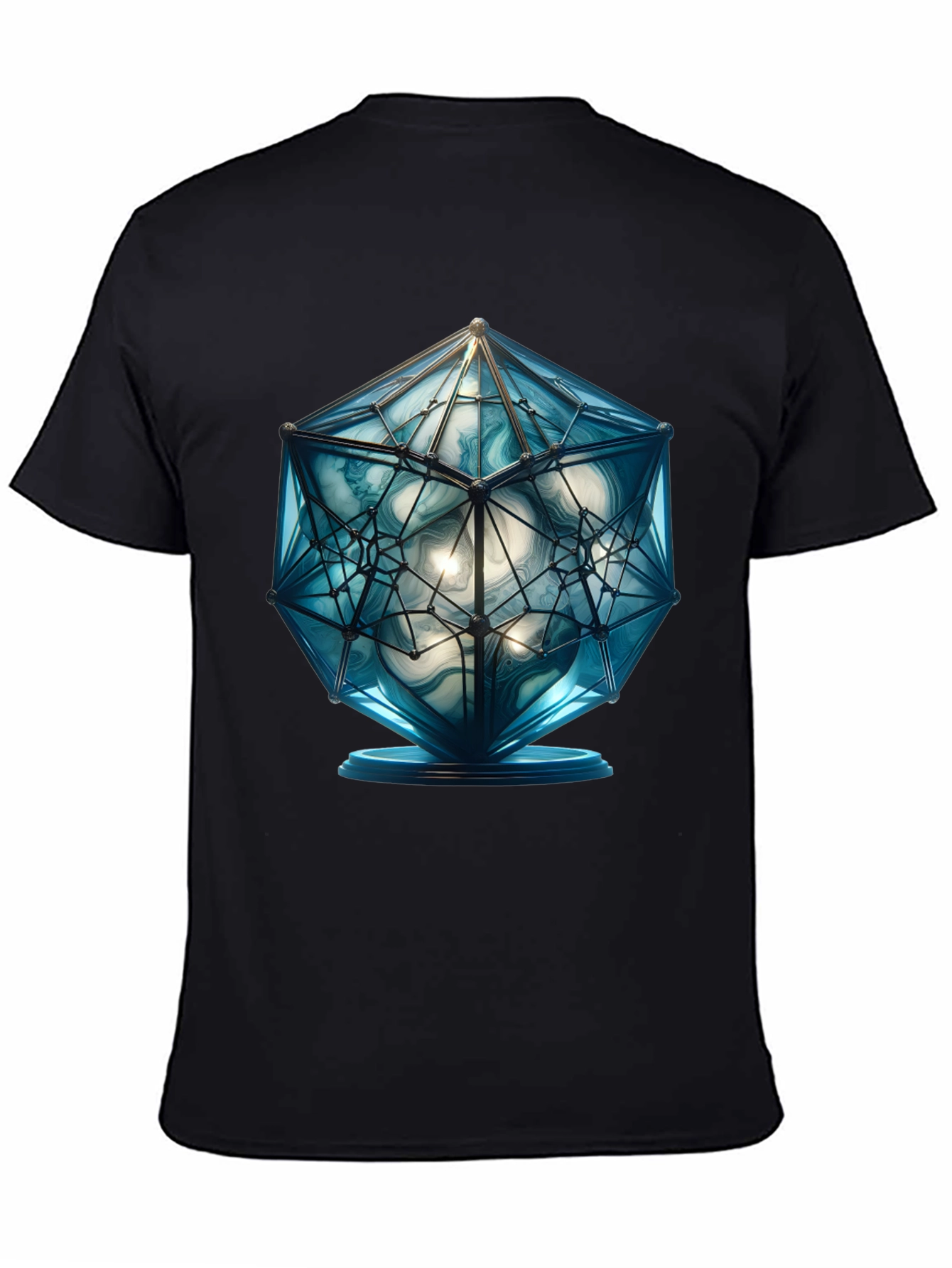 Geometric Blue Orb Graphic Tee