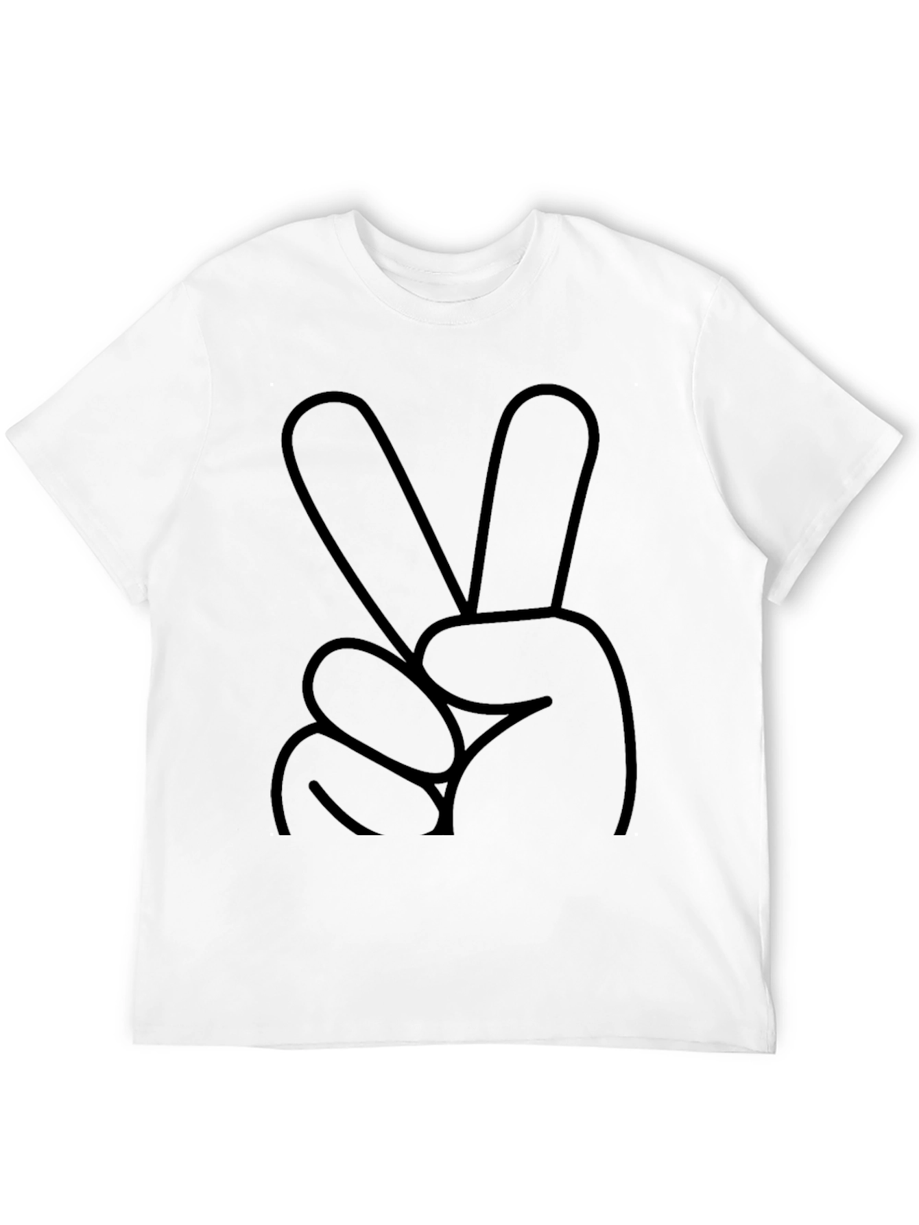 Peace Sign Graphic Tee - Mens Casual Black T-Shirt