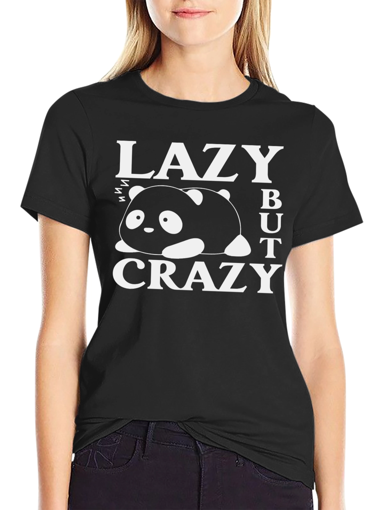 Lazy But Crazy Panda Graphic Tee