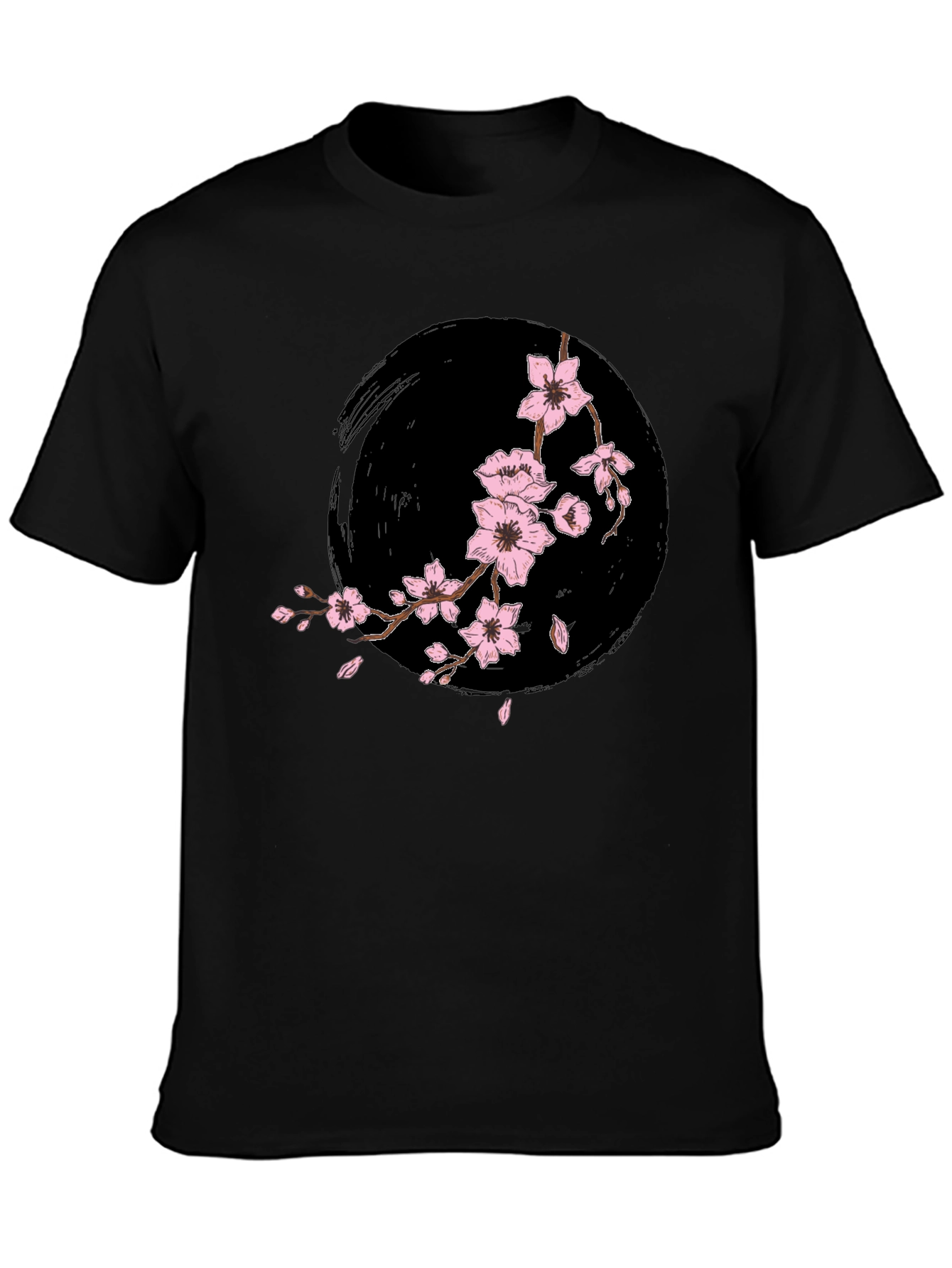Blossom Branch Graphic Black T-Shirt