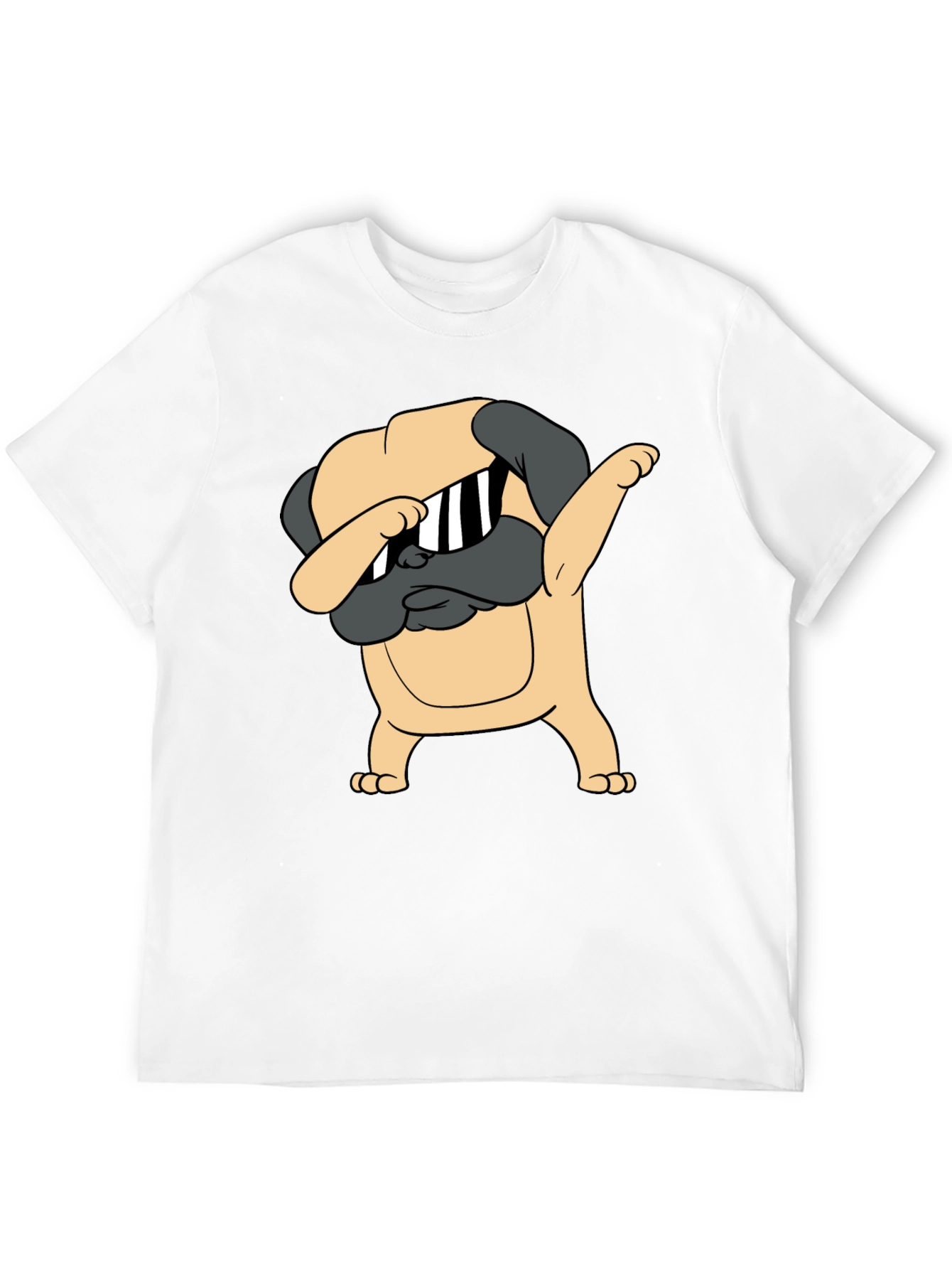 Dabbing Pug Graphic Tee - Trendy Black T-Shirt