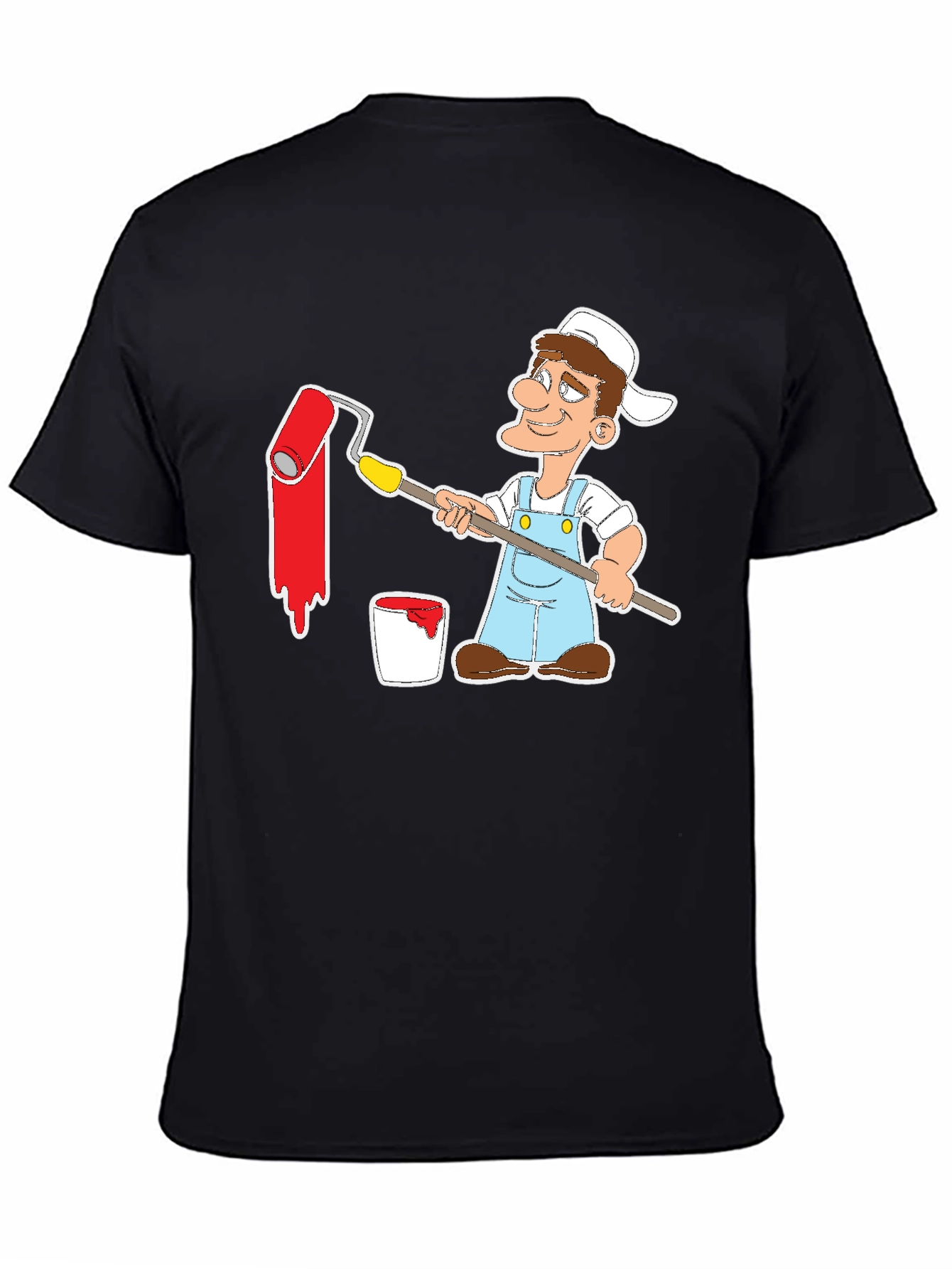 Painter Cartoon Graphic Tee - Black