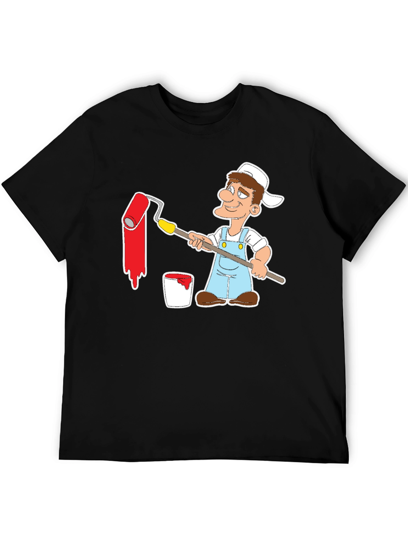 Painter Cartoon Graphic Tee - Black