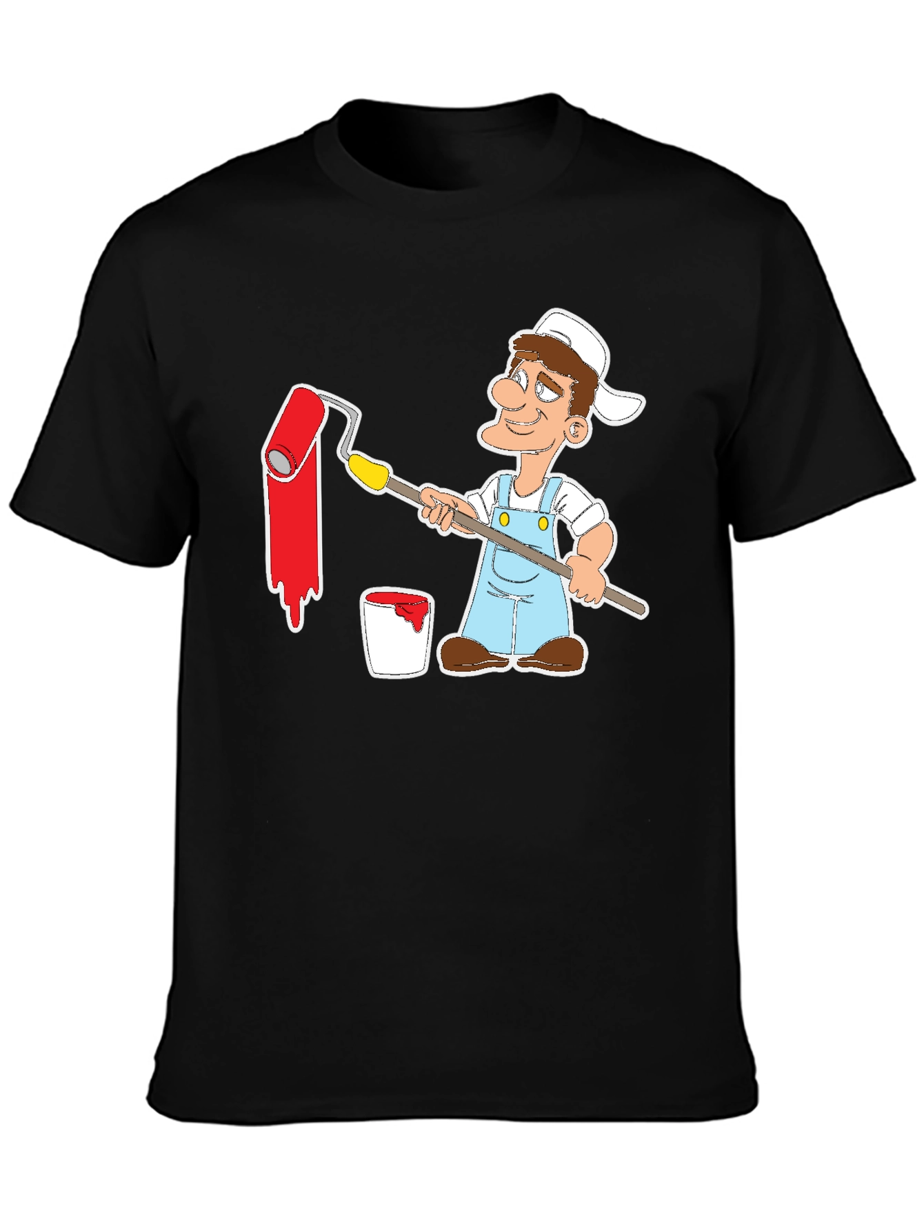 Painter Cartoon Graphic Tee - Black