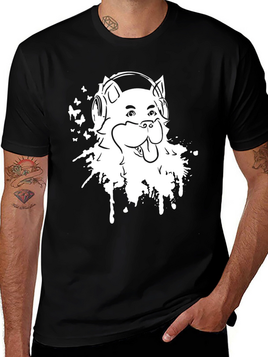 Cool Dog Graphic Tee - Music Lover Design